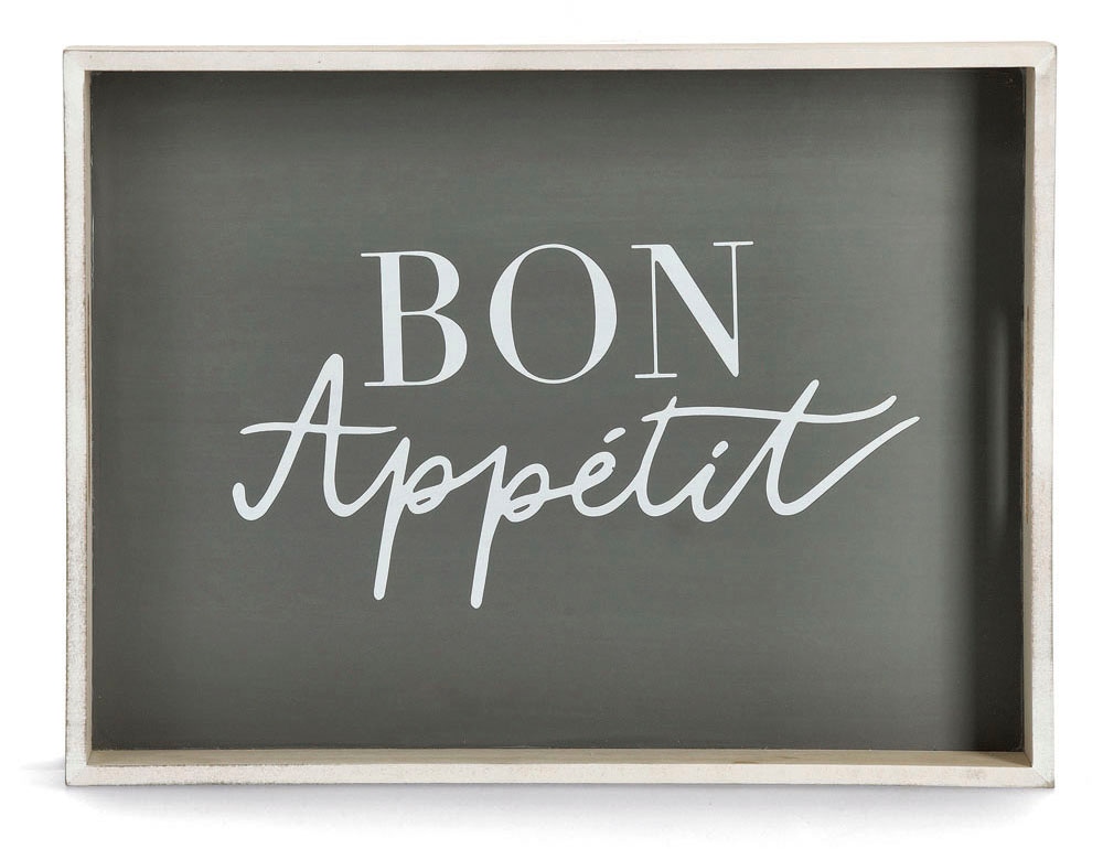 Zeller Present Plateau mit Aufdruck ''Bon Appetit'', 2 Grifflöcher