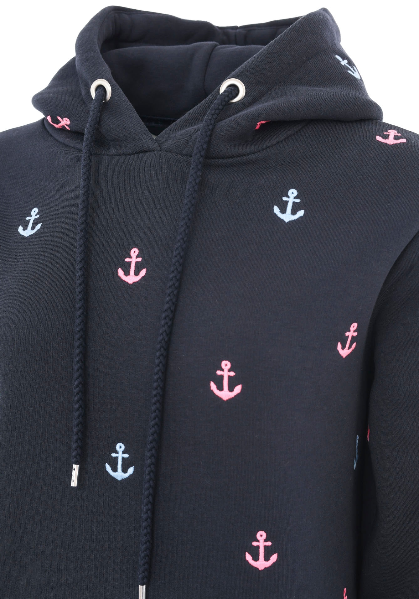 Zwillingsherz Hoodie »"Anker"« mit gestickten Ankern und Fronttasche