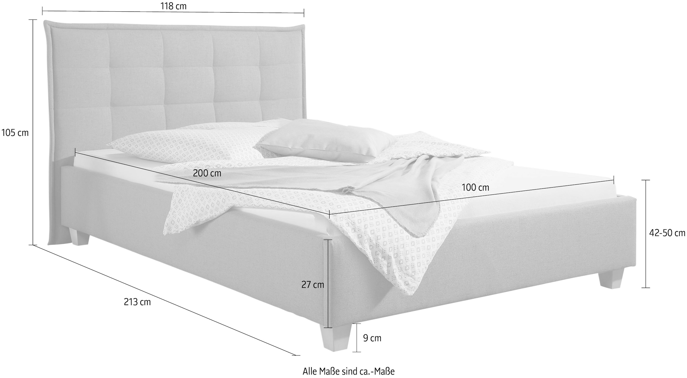 Maintal Polsterbett »Retlaw« Bettseiten zerlegt, ohne Bettkasten