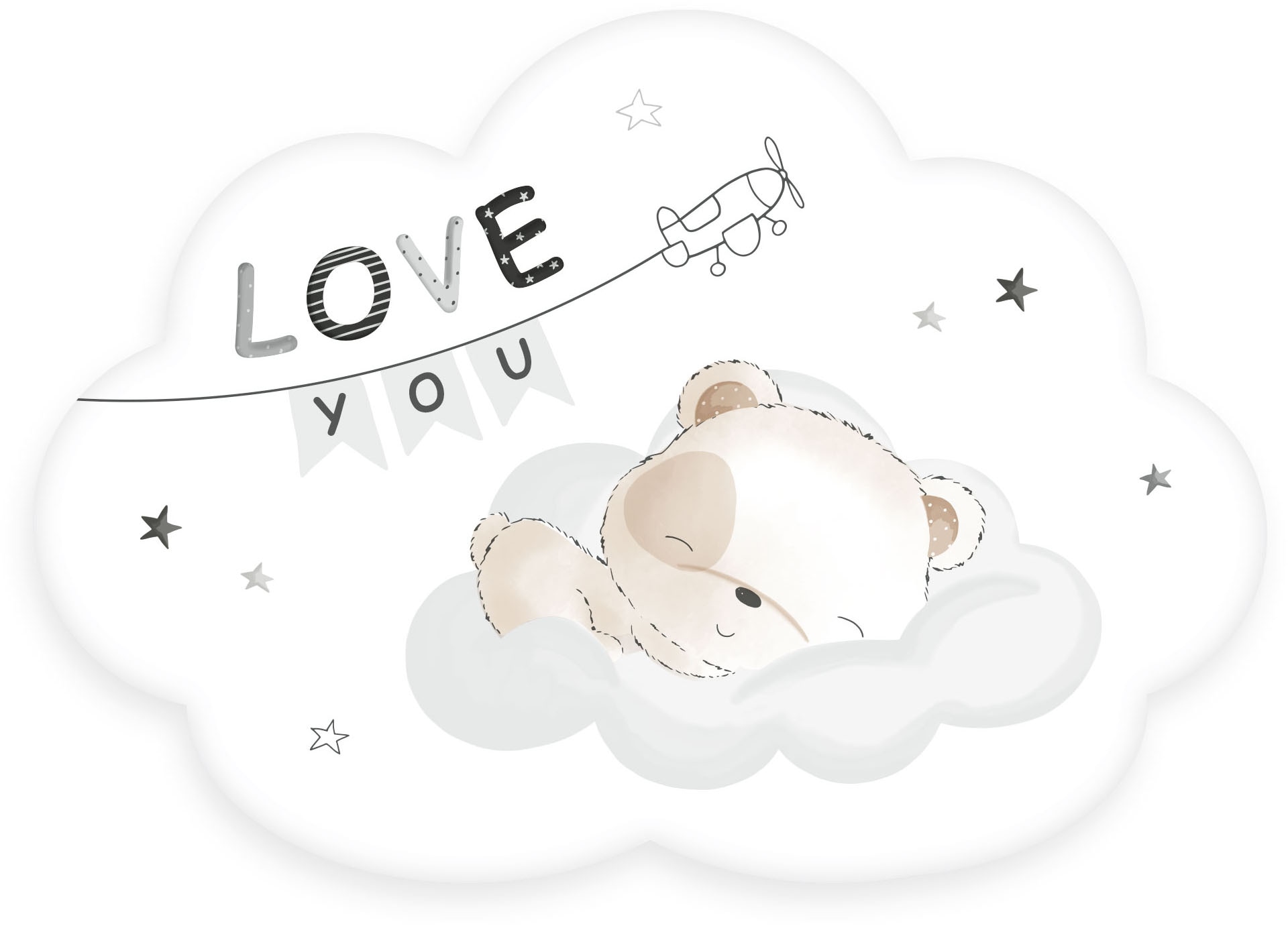 Baby Best Dekokissen »BabyBest Sleeping little bear« hochfarbig bedruckt