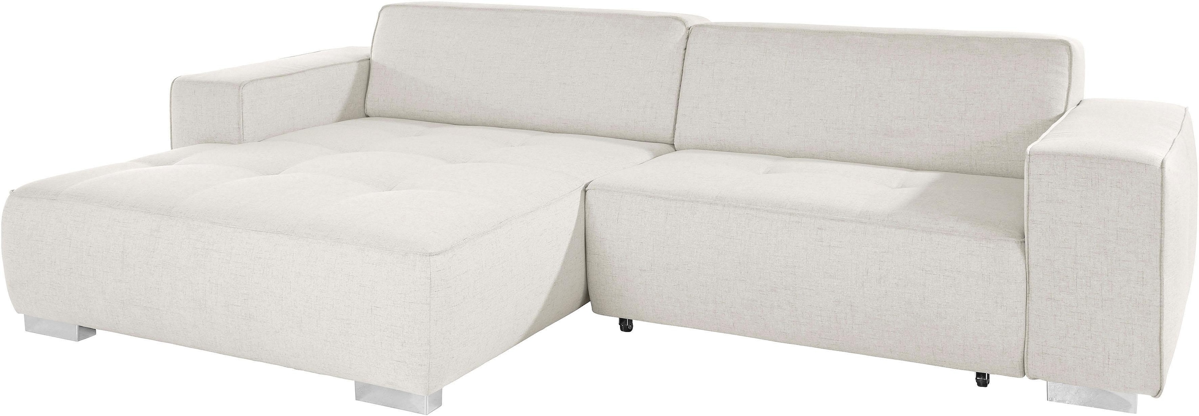 INOSIGN Canapé d'angle »Sapporo L-Form« wahlweise Bettfunktion oder Sitztiefenverstellung, Federkern