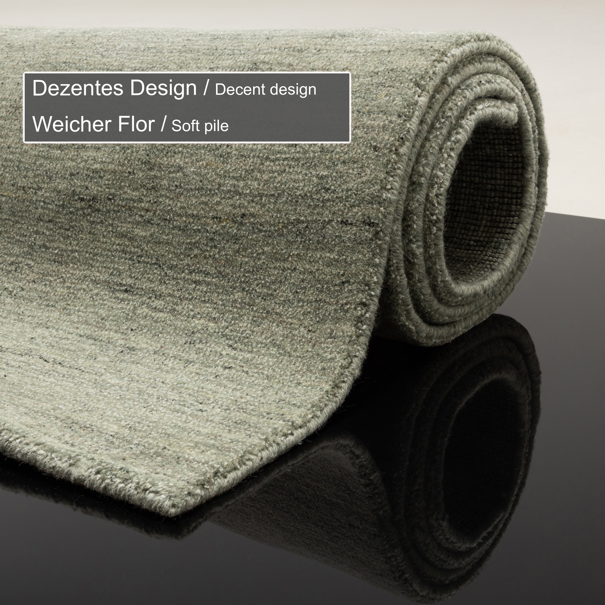 THEKO Teppich »San Diego« rechteckig 13 mm Höhe handgewebt, 60% Wolle, Knüpfoptik, meliert, leichter seidiger Glanz