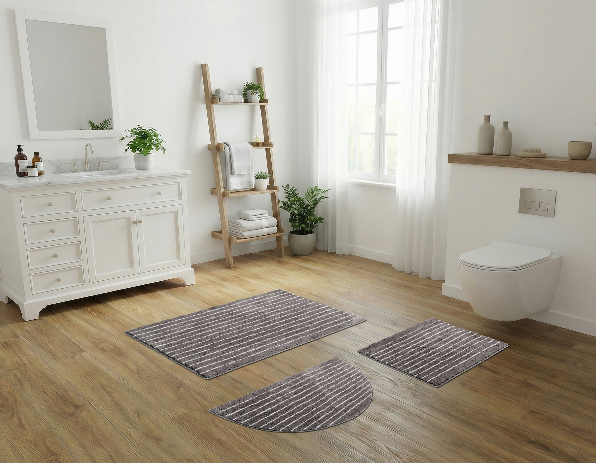 LeGer Home by Lena Gercke Badematte »Tamsin, Badvorleger, Badezimmer Teppich, Duschvorleger« Höhe 10 mm rutschhemmend beschichtet fussbodenheizungsgeeignet | schnell trocknend Streifen, modern
