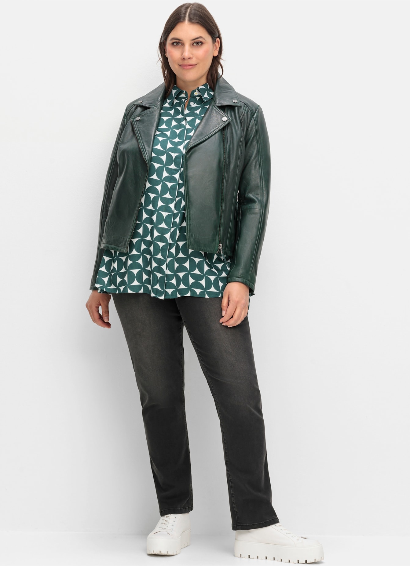 Sheego Veste en cuir ohne Kapuze