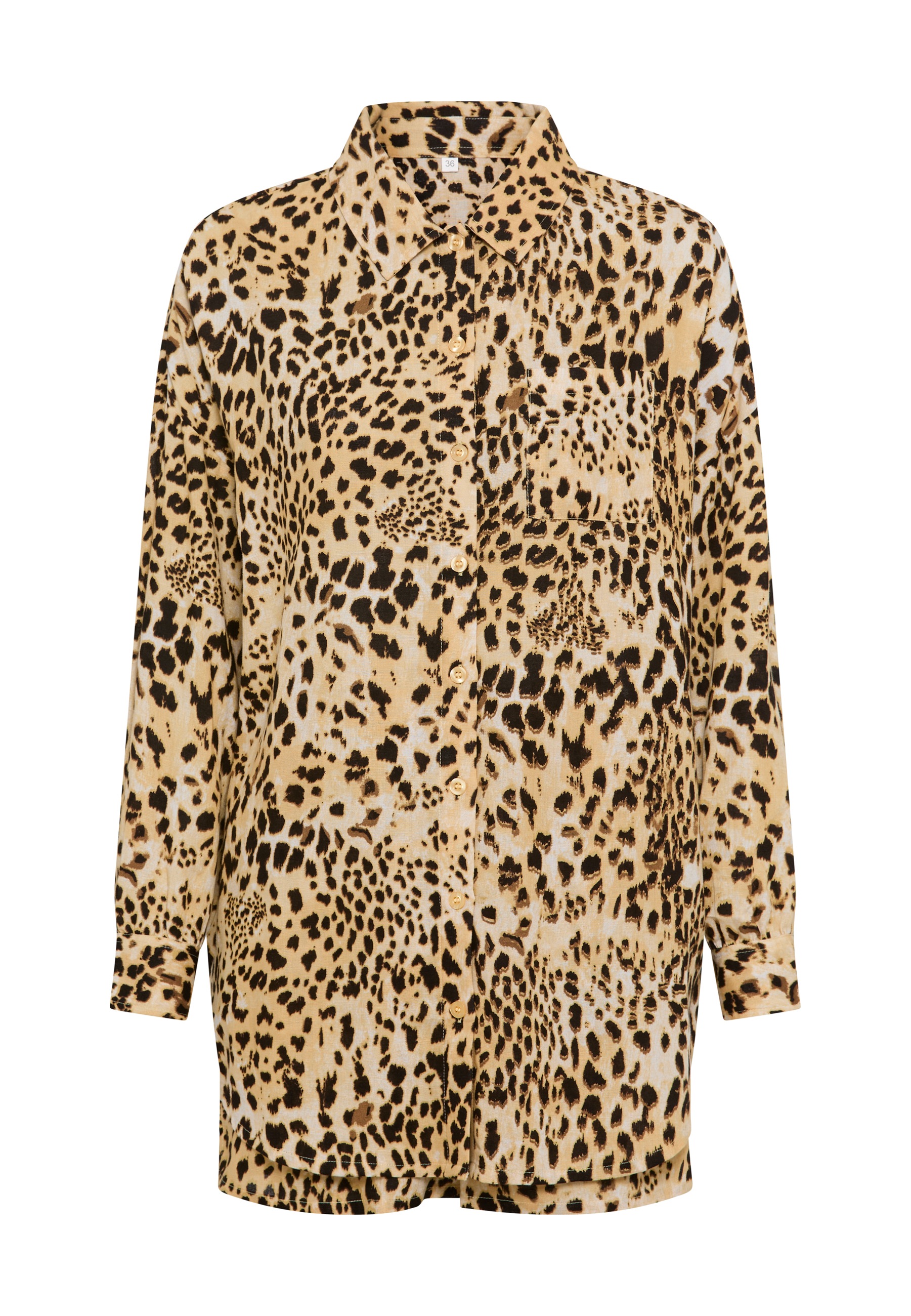 LSCN by LASCANA Blouse à manches longues Ensemble, mit Shorts, 2 pièces mit Animalprint