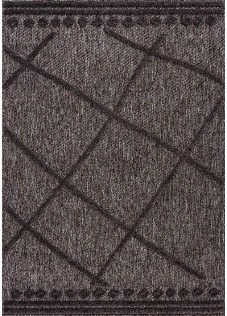 Carpet City Tapis »In-& Outdoorteppich Santorini 58578, 3D-Effekt, Raute-Optik« Rectangulaire 5 mm Höhe Wetterfest & UV-beständig für Terrasse, Balkon, Küche, Flur