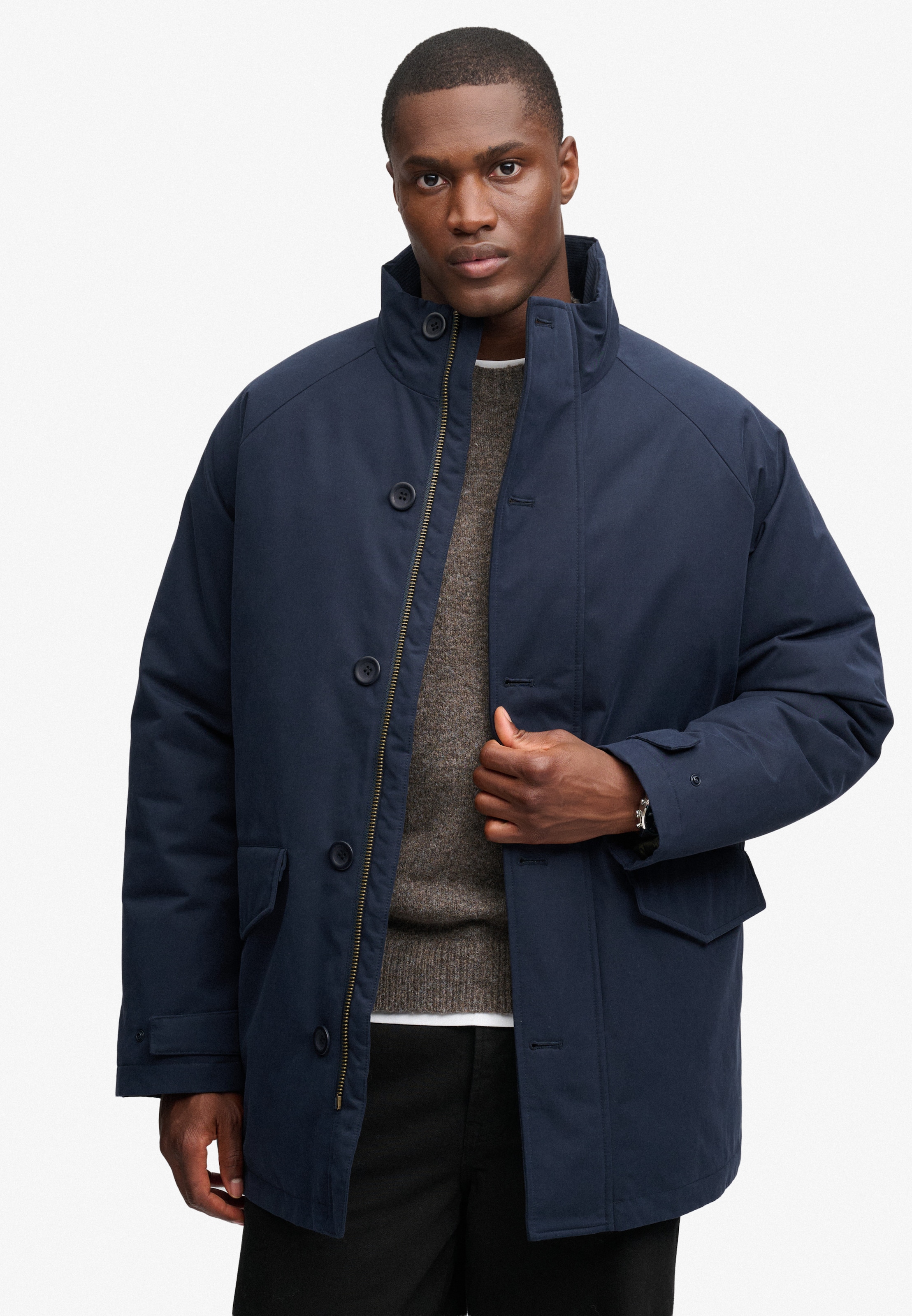 Superdry Parka »PREMIUM PADDED CAR COAT« mélange de matériaux, coupe régulière