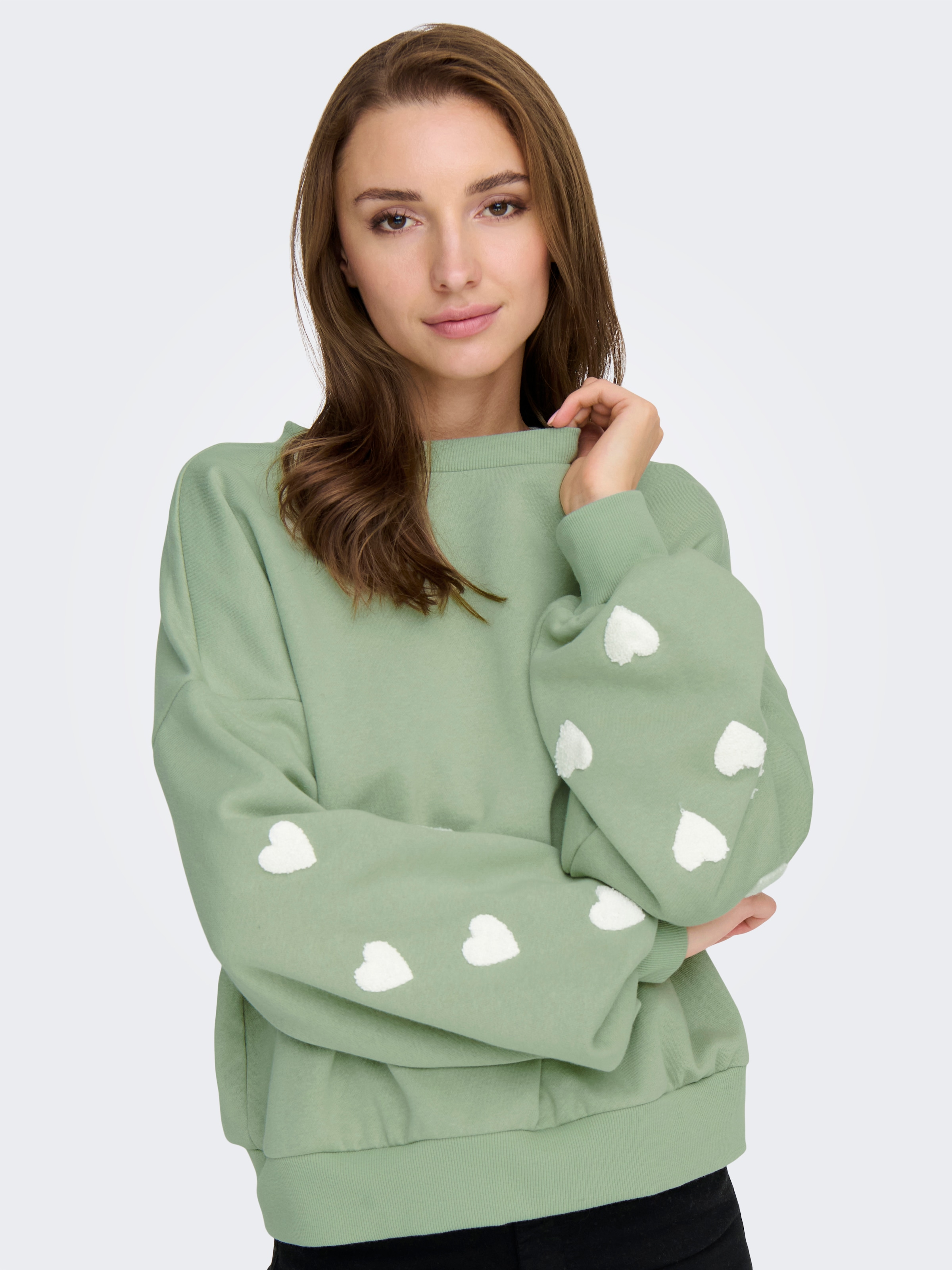 ONLY Sweatshirt »ONLMACY L/S O-NECK BOX CC SWT«, Baumwollmischung, regular fit
