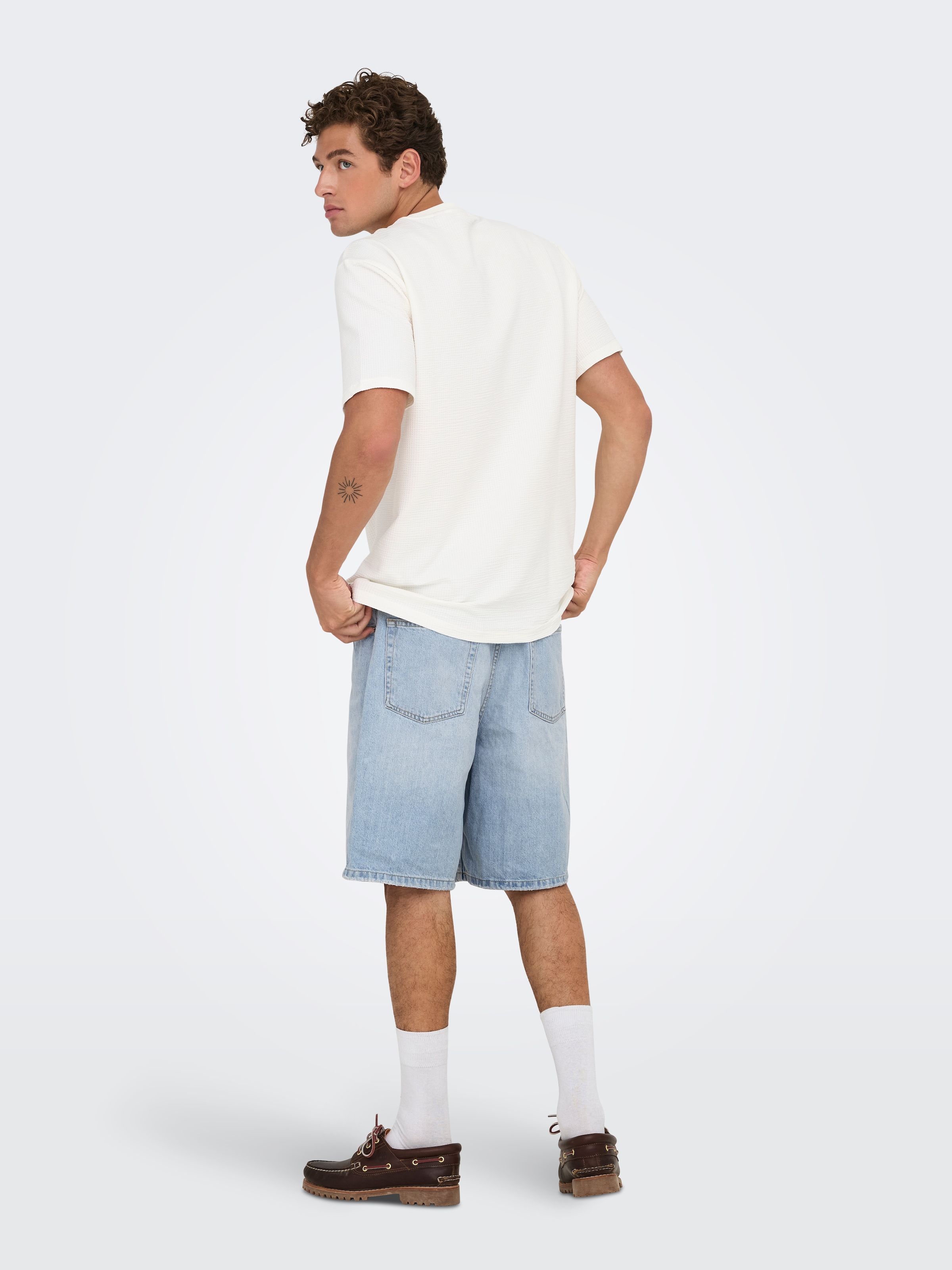 ONLY & SONS Jeansshorts »ONSFADE LB 3155 TAI DNM SHORTS NOOS« Baumwolle, loose fit