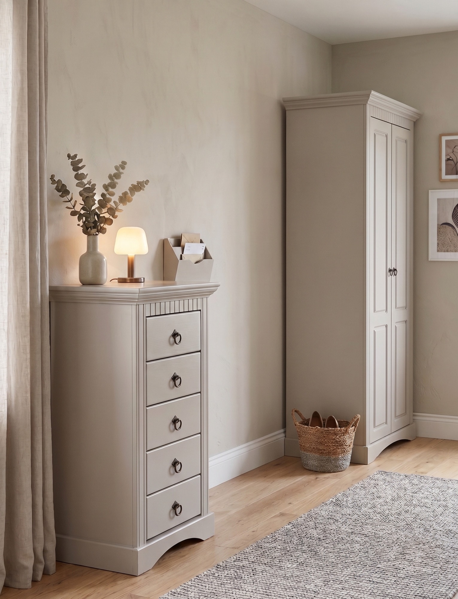 GOODproduct Commode »Rustic« largeur 48 cm, en pin massif, 5 tiroirs, certifié FSC®