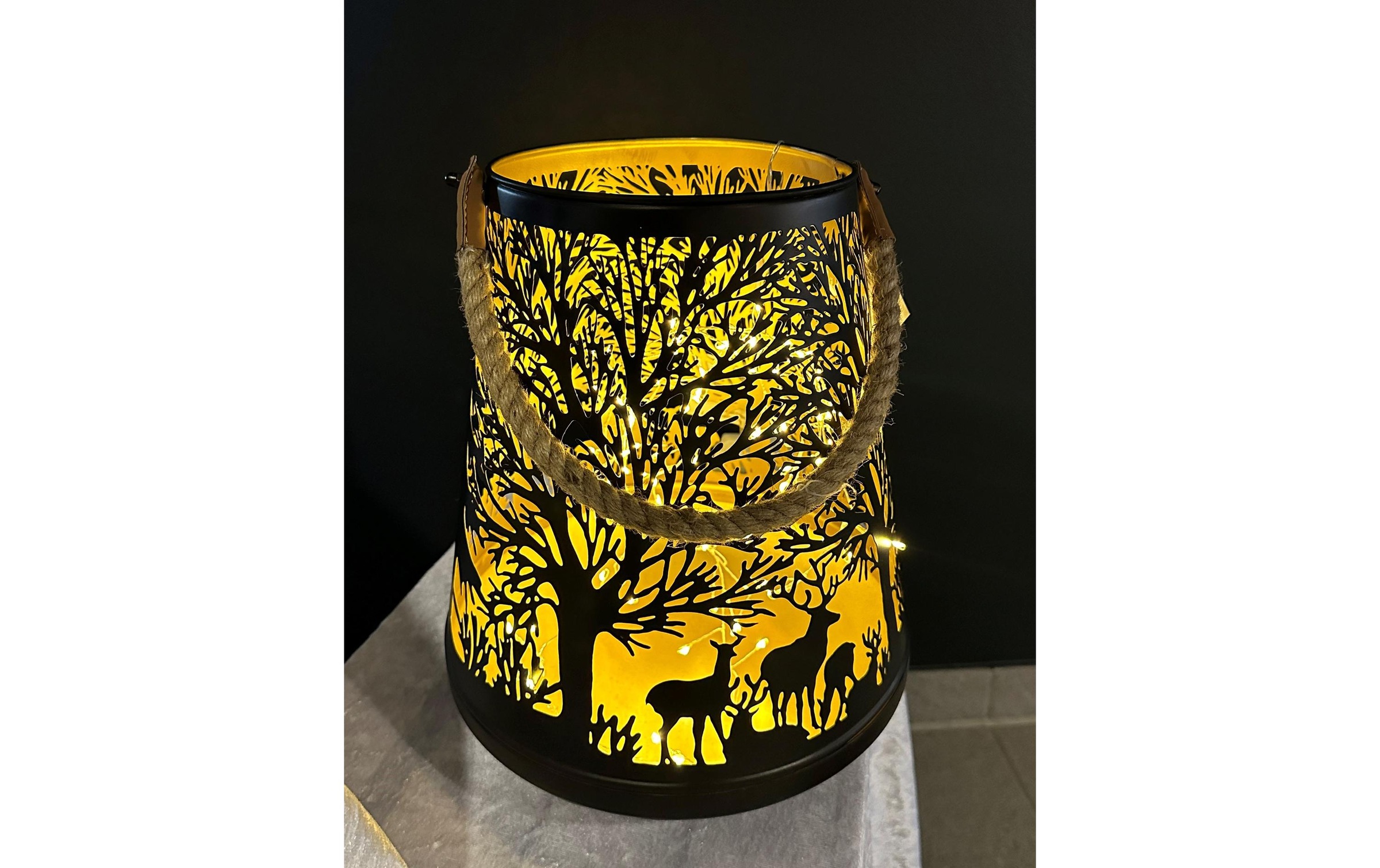   Lanterne à bougie »Dameco Forest 31 cm Gold/Schwarz«