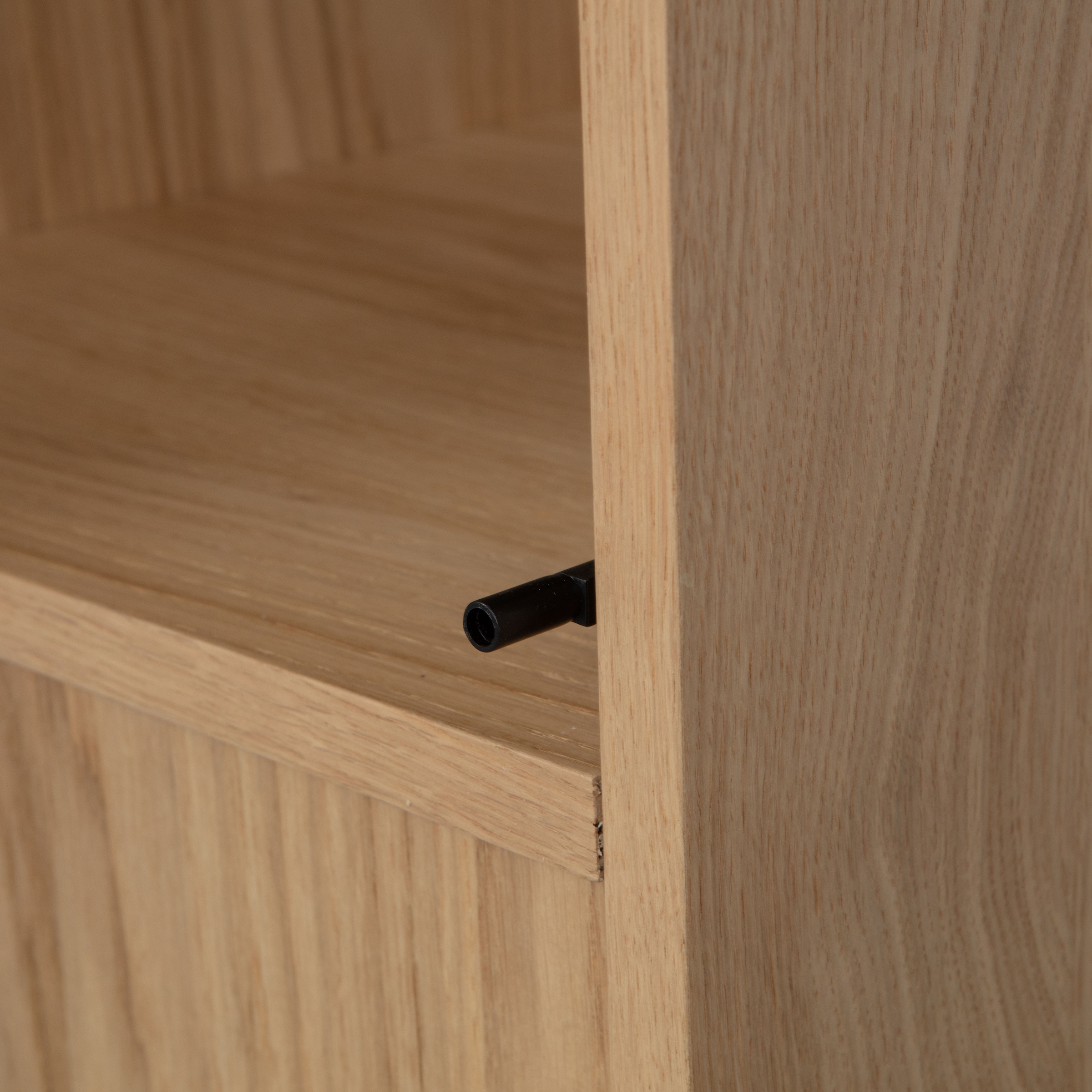 WOOOD Mehrzweckschrank »Modulair Eichenholzfurnier mit Druckmechanismus 40x40x199 cm« Tragkraft 15 kg pro Boden, sichtbare Maserung, einfach zu montieren