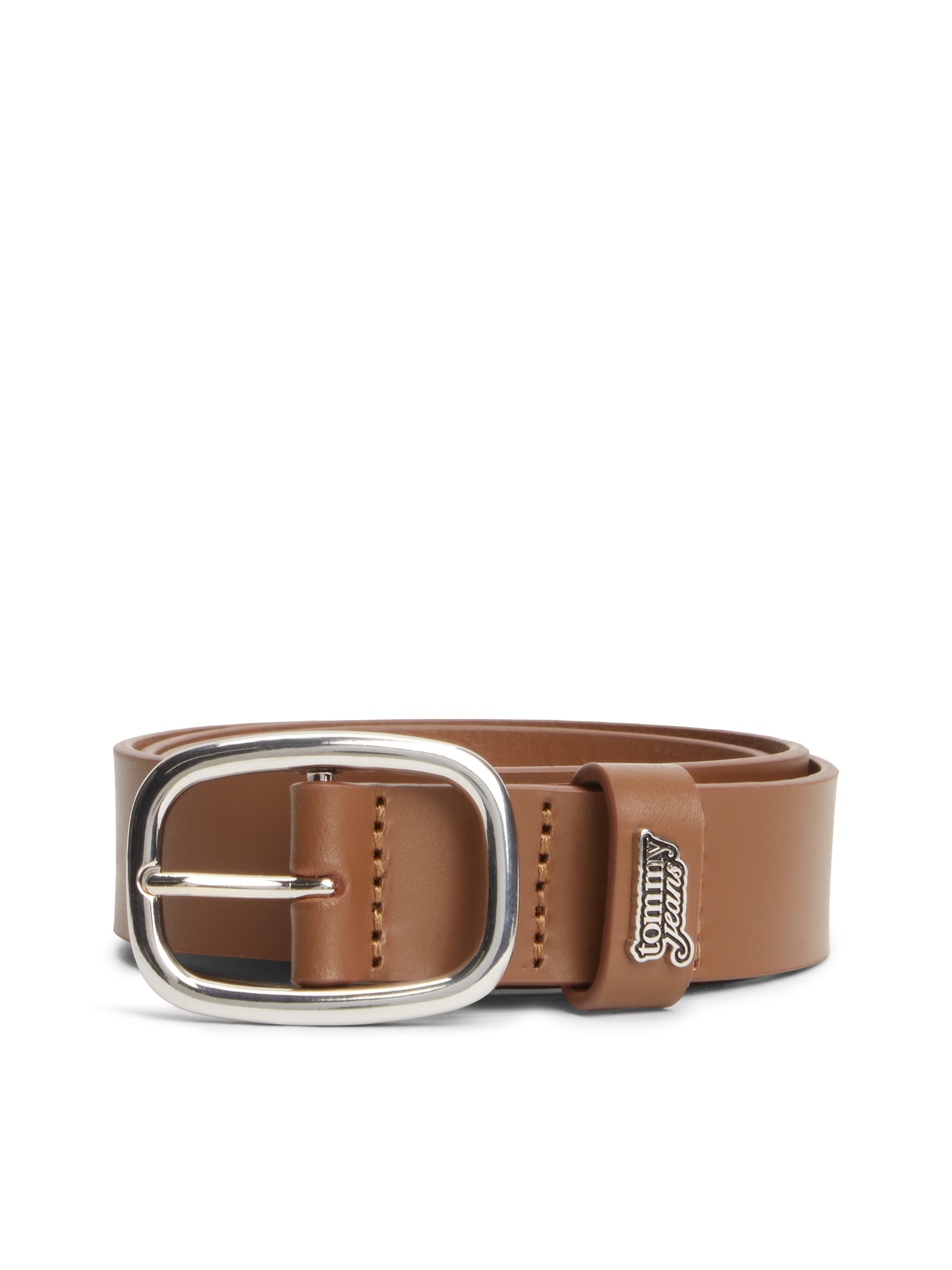 Tommy Jeans Ceinture en cuir »TJW OVAL 3.0 BUCKLE« Taille ajustable avec détail logo,