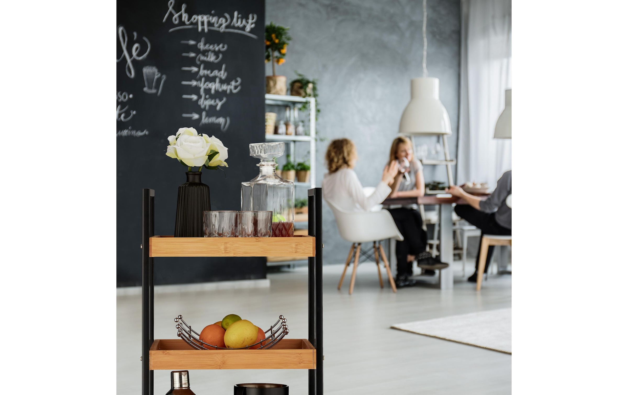 relaxdays Chariot de service »mit 3 Etagen 69.5 x 37 x 34 cm«