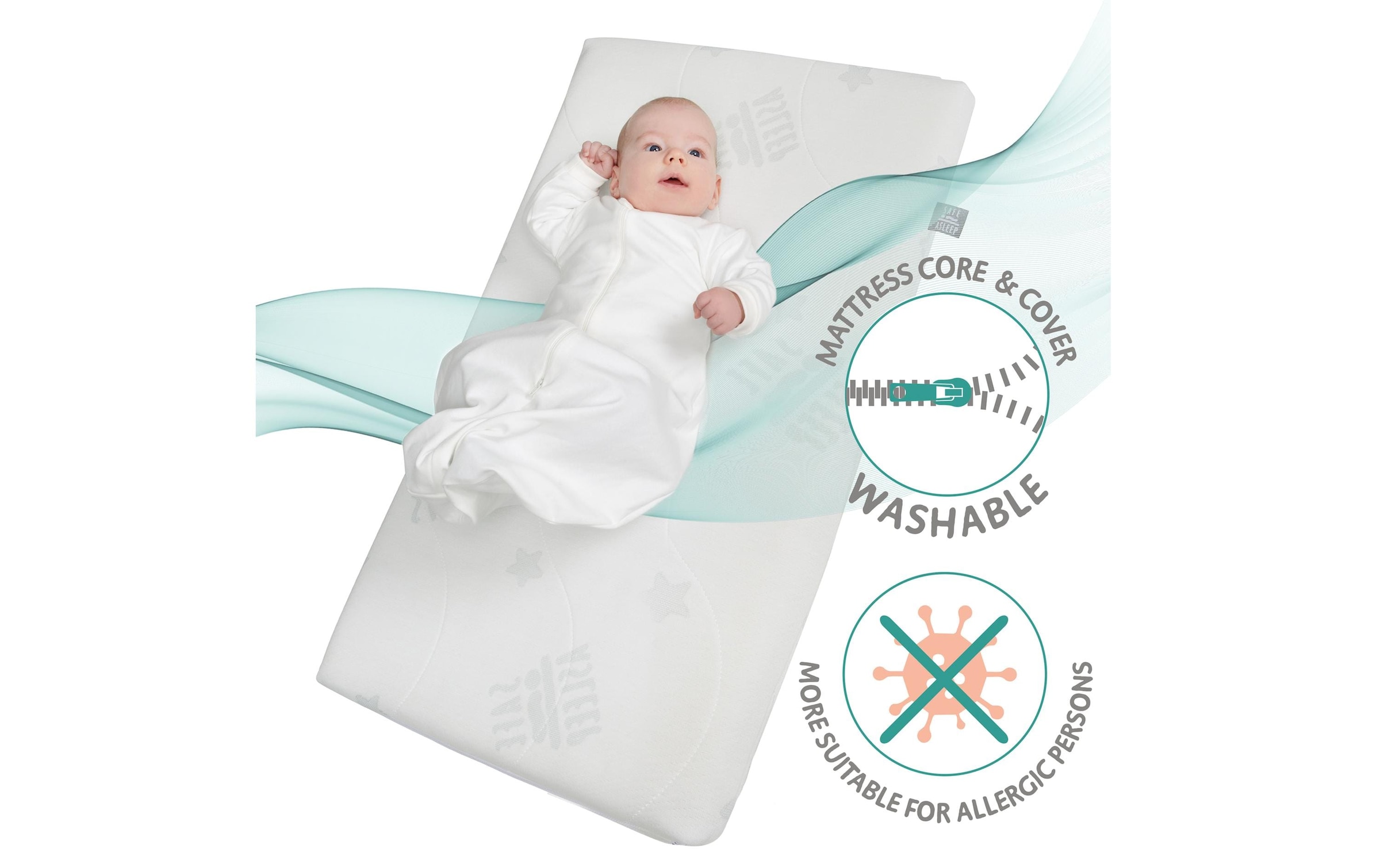 roba® Babybett »Stubenbett inklusive Matratze Canvas-Barriere Mesh-Umrandung«