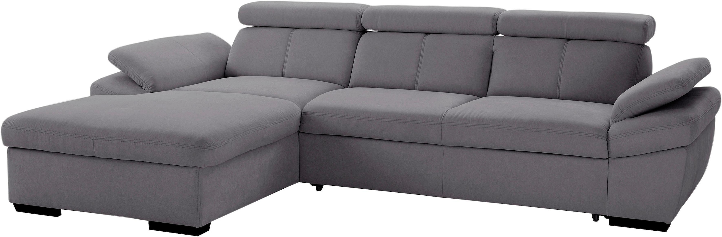 exxpo - sofa fashion Ecksofa »Salerno, inkl. Arm-& Kopfteilverstellung, bequem, Breite 280cm, L-Form« wahlweise mit Bettfunktion und Bettkasten, tolle Detailverarbeitung