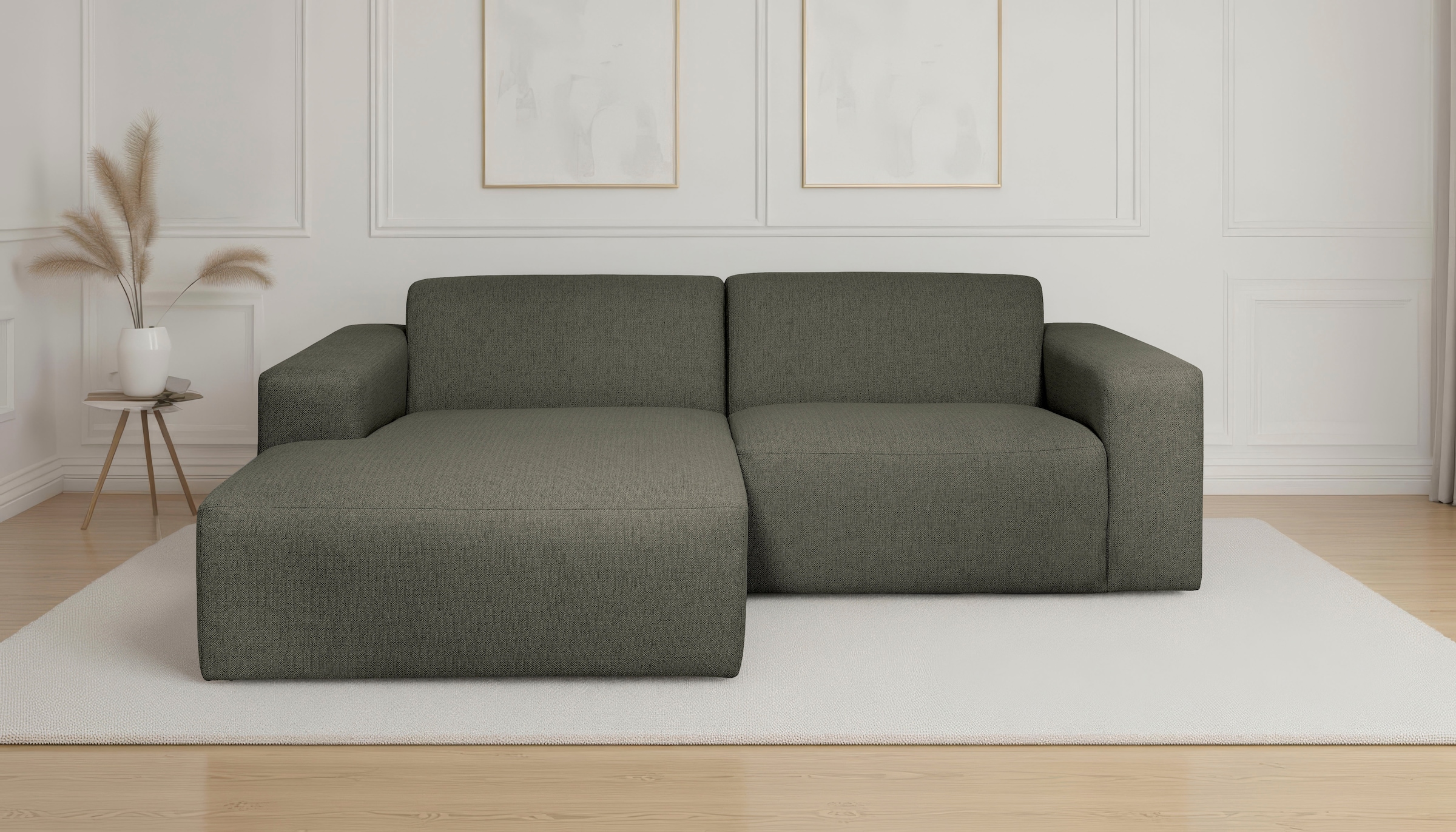 GOODproduct Ecksofa »Koa, 228 cm, L-Form, Modulsofa in Cord, Chenille, Struktur, Webstoff« Designsofa, weicher Lounge-Sitzkomfort, Welleunterfederung, bodentief
