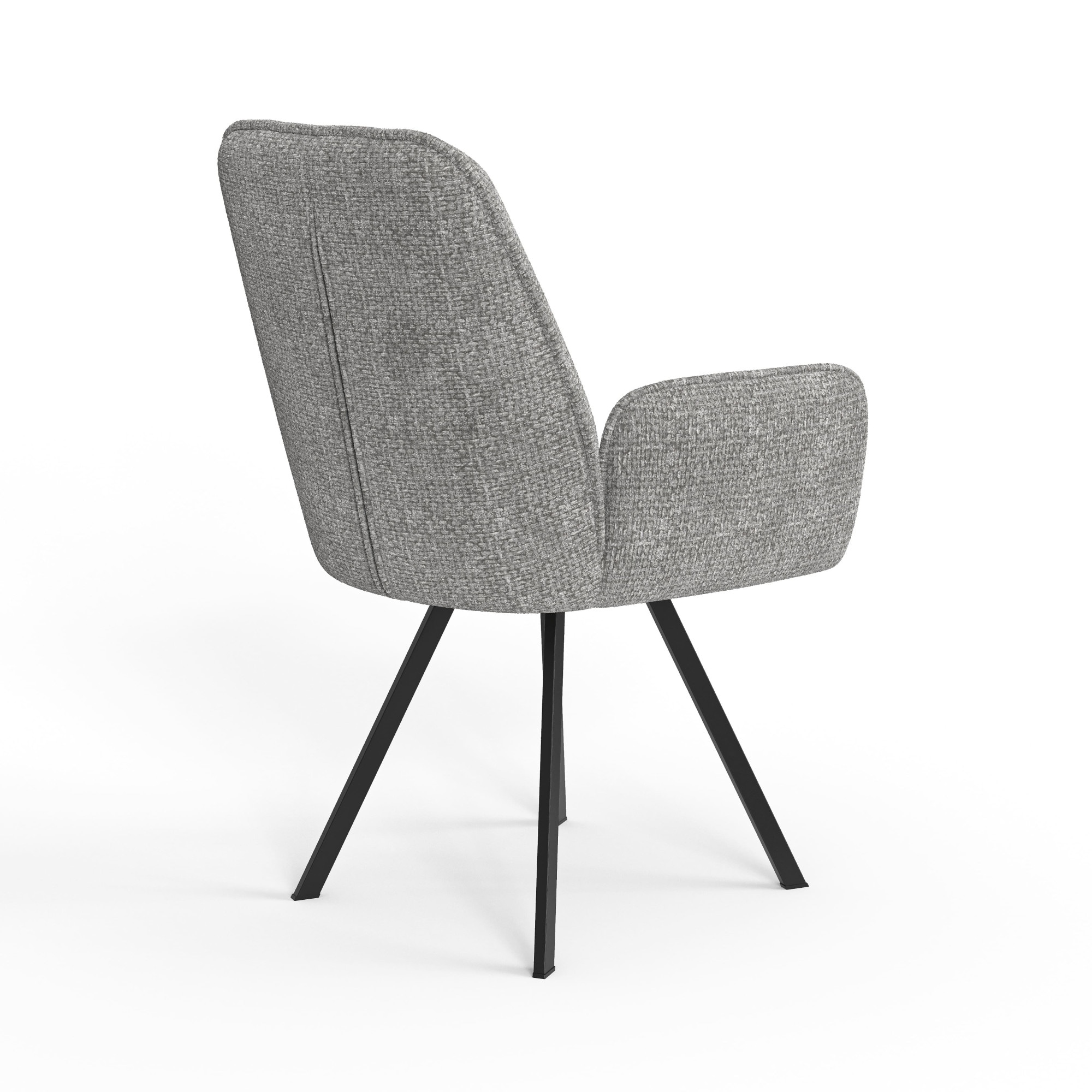 Home affaire Armlehnstuhl »Mily Esszimmerstuhl, Polstersessel, Wohnstuhl, Essstuhl mit Armlehnen« (Set) 2 Stk.mit schwarz pulverbeschichteten Metallbeinen, gepolstert, modern