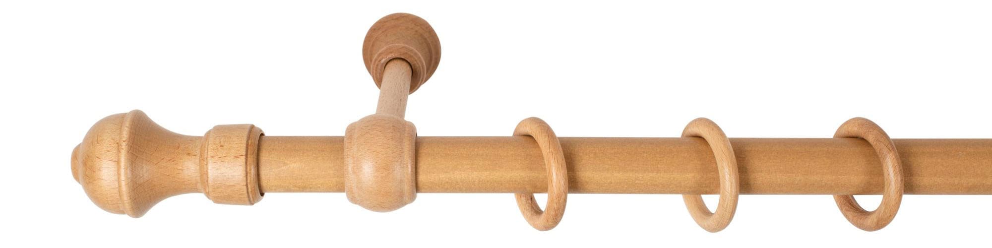 SN DECO GROUP Gardinenstange »Ares« 1 läufig-läufig Fixmass 28 mm, Holz, verschiedene Längen und Farben, Komplettset