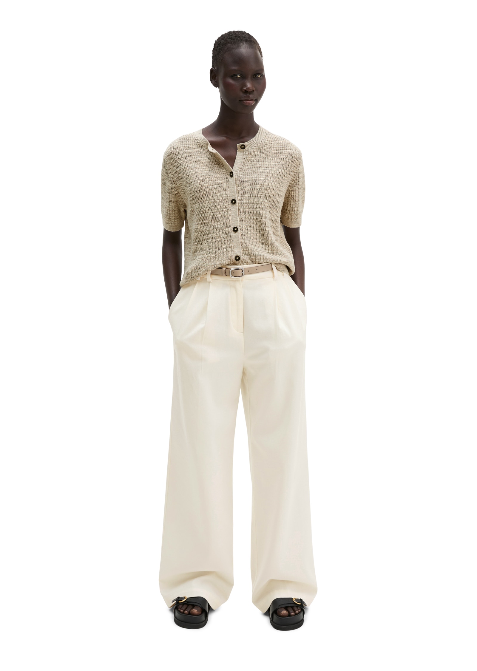 Marc O'Polo Cardigan loose en mélange lin-coton