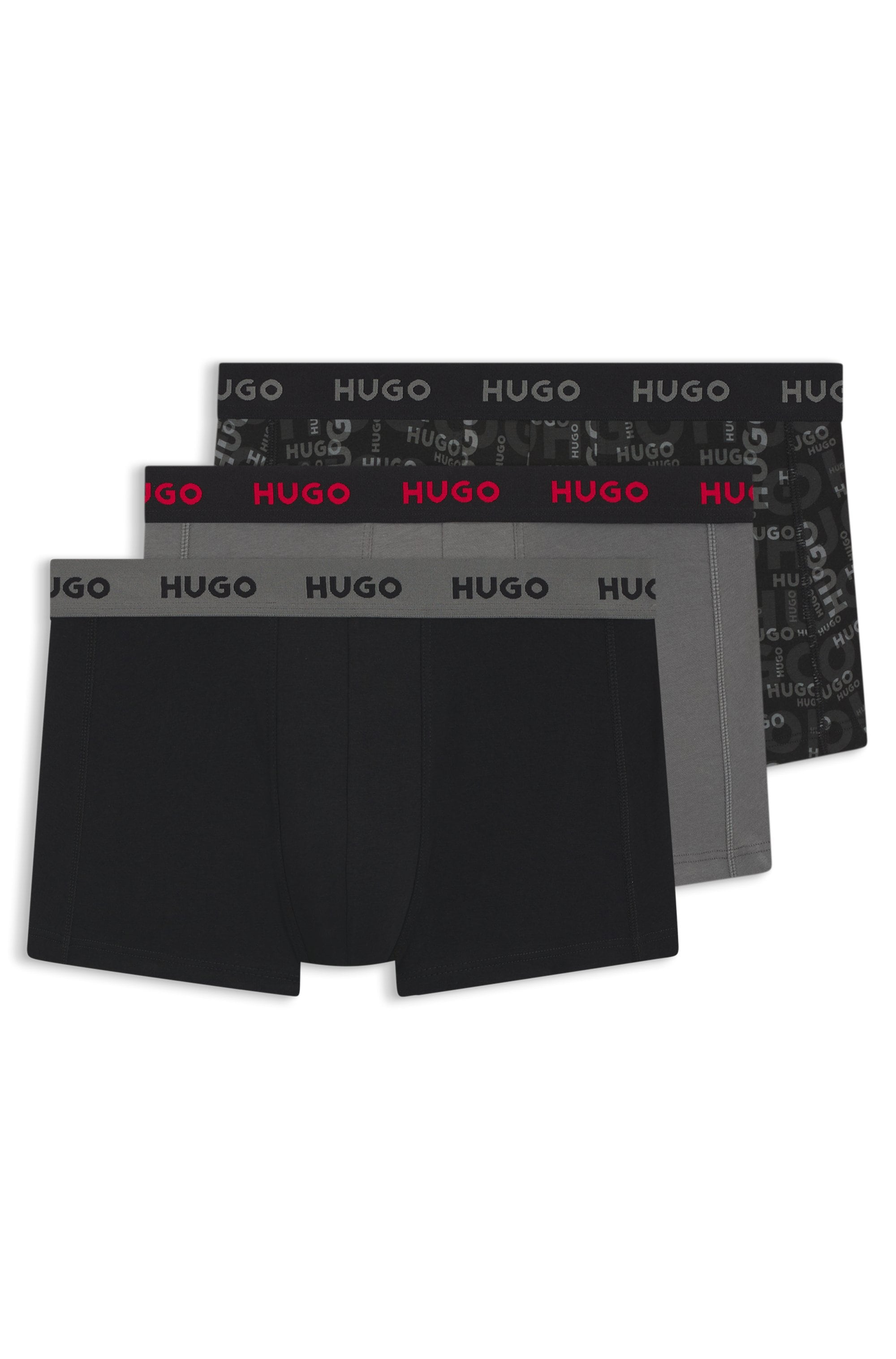 HUGO Underwear Trunk »TRUNK TRIPLET DESIGN« Packung, 3 Stk. mit Logobund