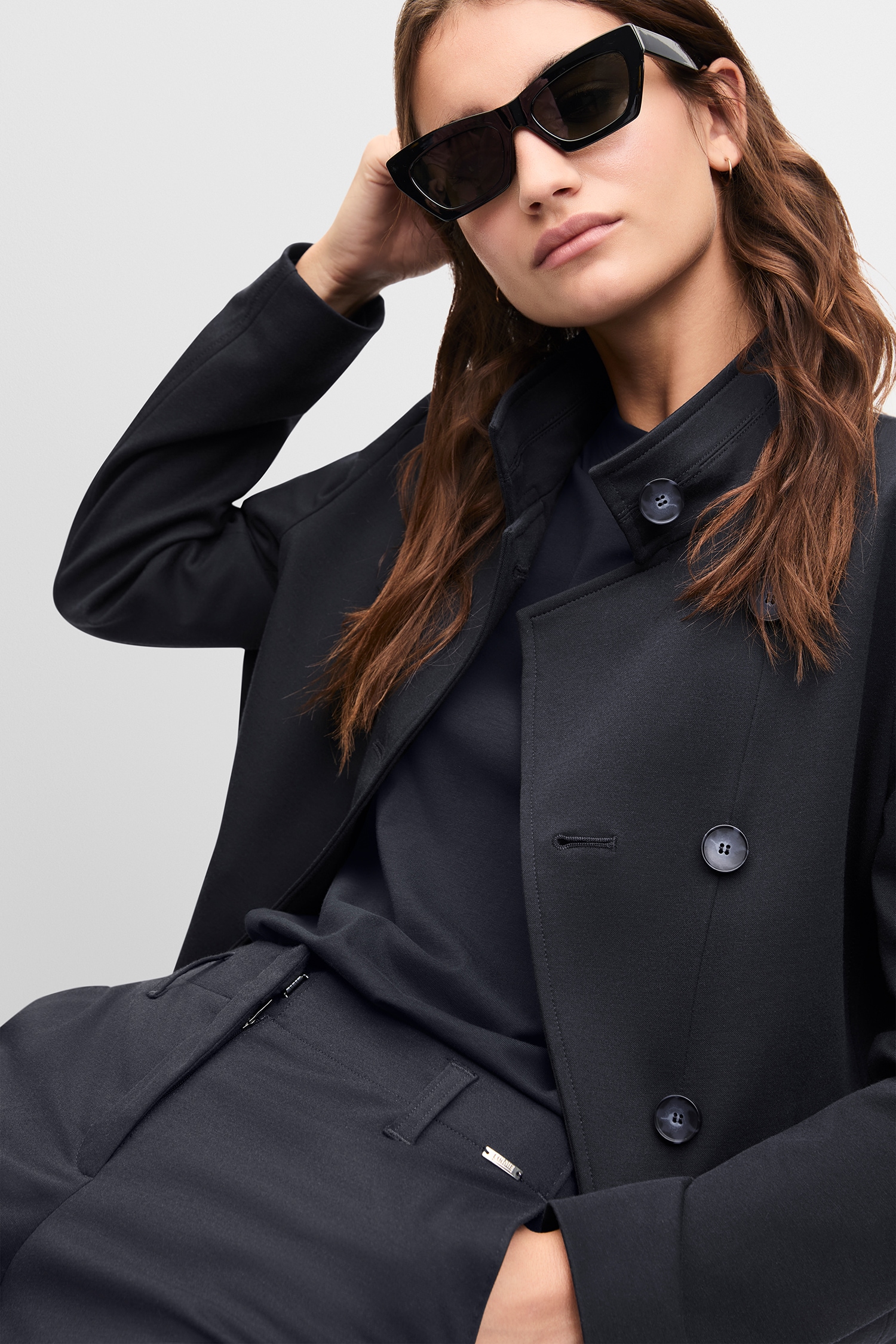 Cinque Blazer court »CILOKO« Stehkragen, taillierter Schnitt, elastischer Materialmix