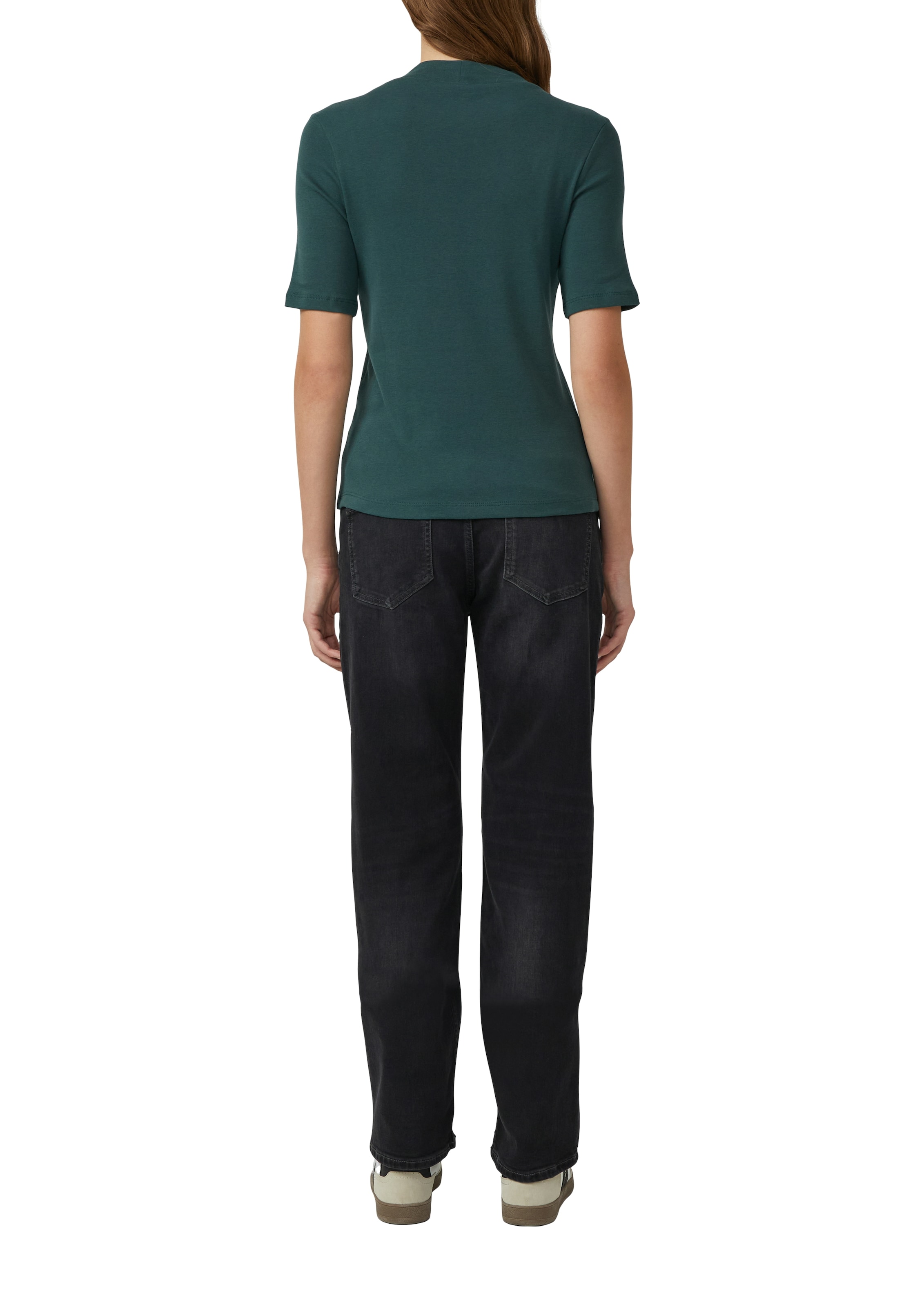 s.Oliver T-Shirt , Sommershirt mit Stehkragen und in Ripp-Optik
