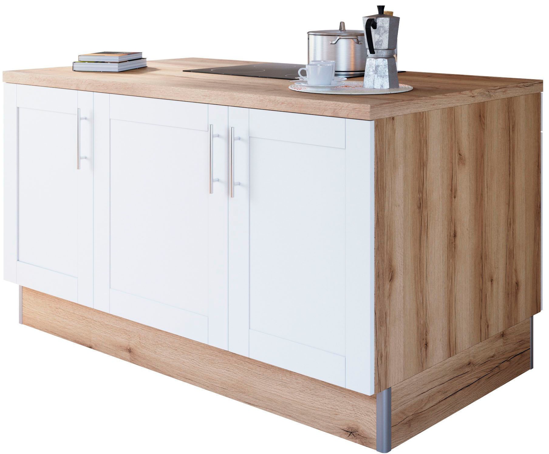 KOCHSTATION Îlot de cuisine »KS-Ahus« Kücheninsel, Breite 160 cm, wahlw. mit E-Gerät, Soft Close Funktion