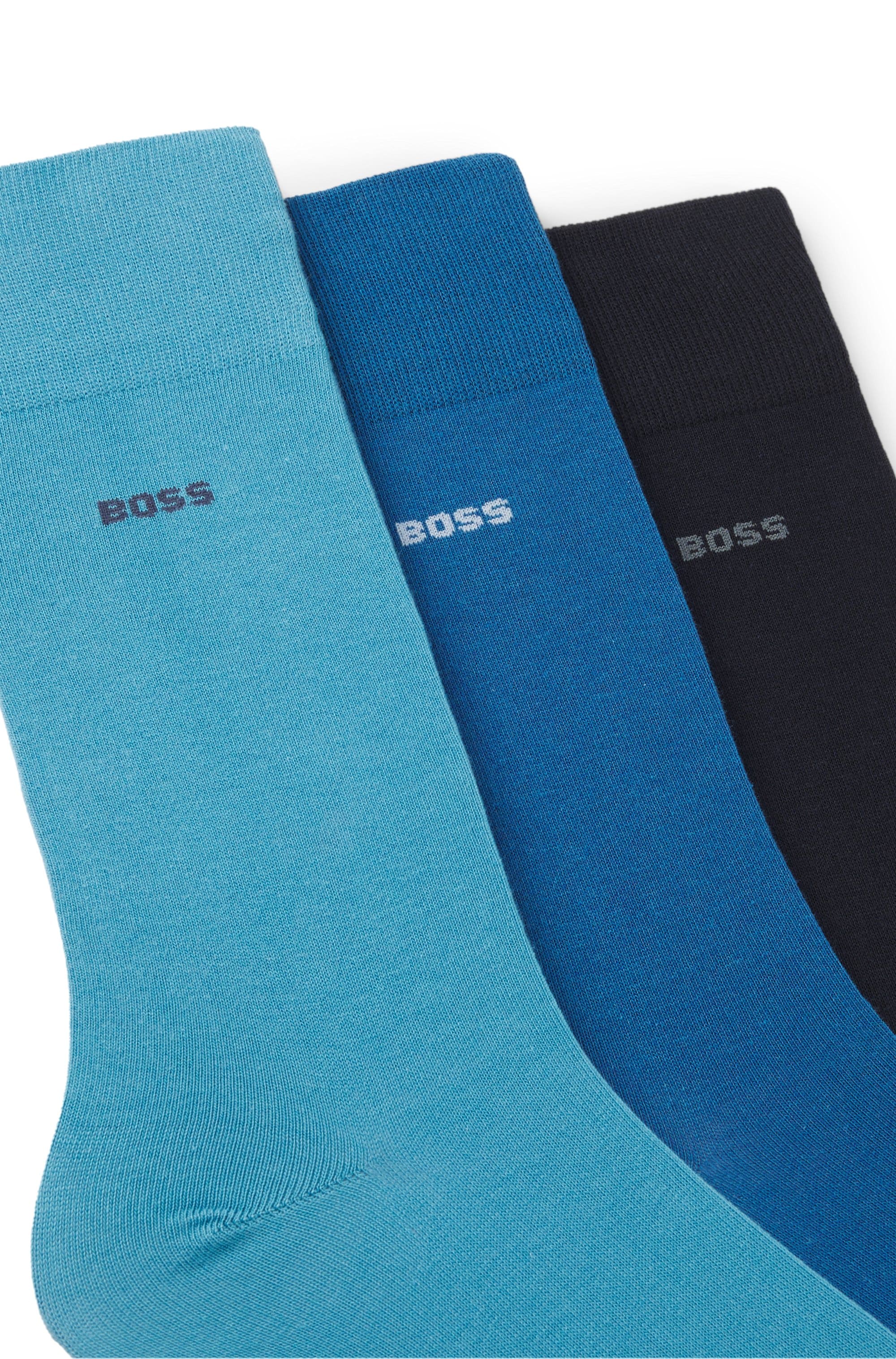 BOSS Chaussettes d'affaires »3P RS Uni CC« 3 Couple tlg. hauteur moyenne, renforts au niveau des orteils et du talon