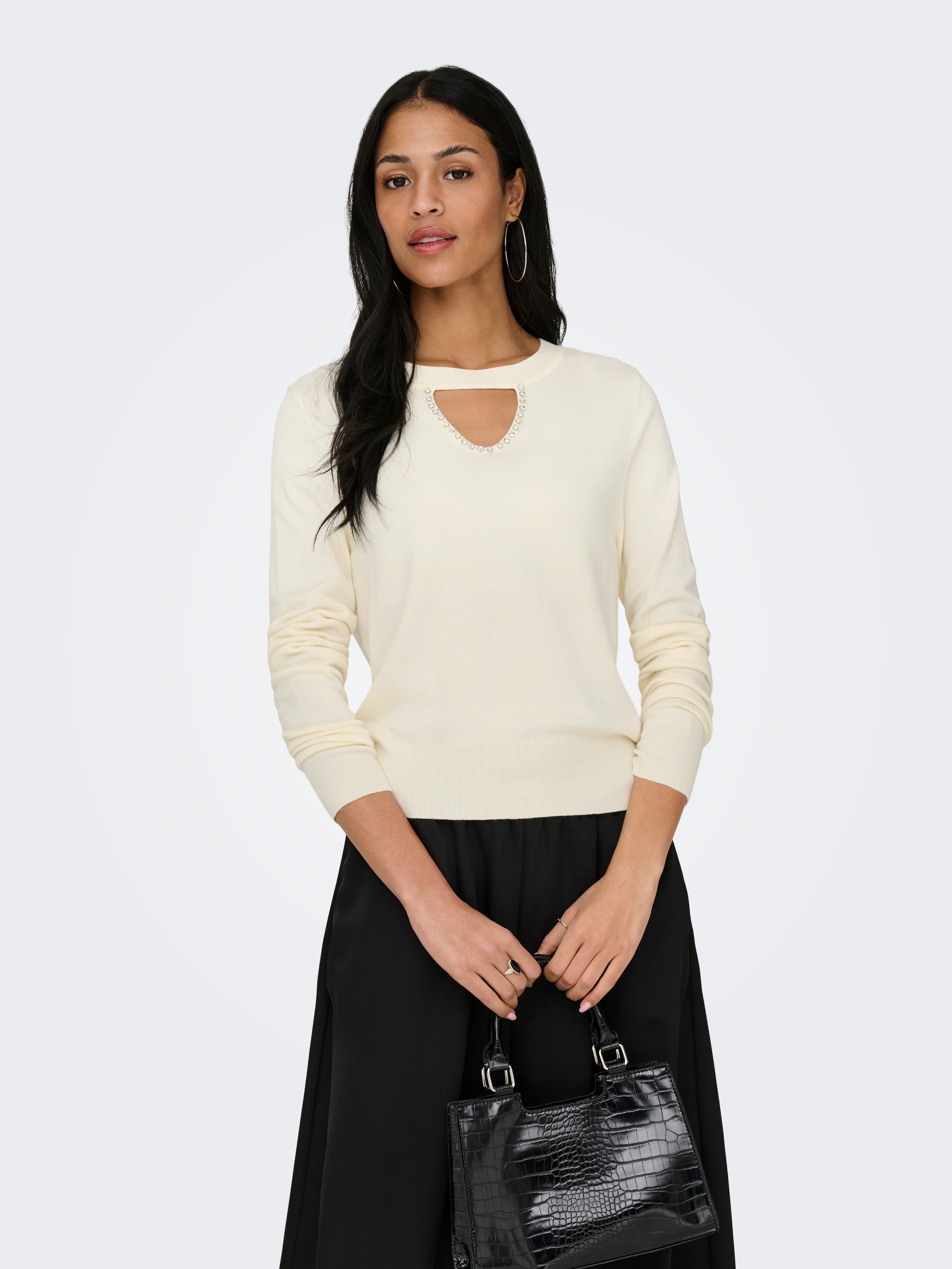 ONLY Pull à col rond »ONLVENICE LIFE LS PEEKABOO BLING CC KNT«