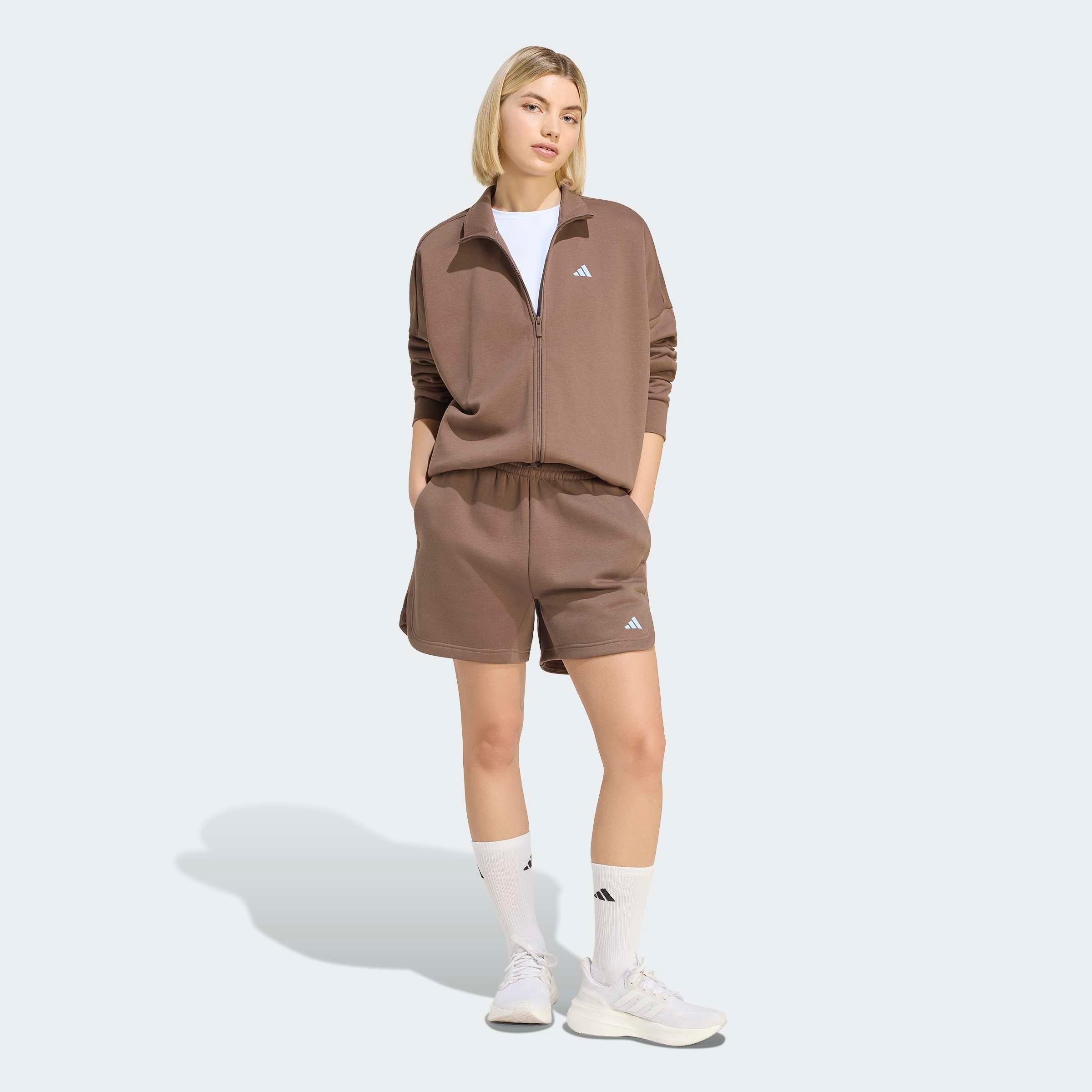 adidas Sportswear Shorts »3-STREIFEN STUDIO FLEECE, LOCKER GESCHNITTEN«  für sportliche Aktivitäten, aus Baumwolle, mit Kordelverschluss