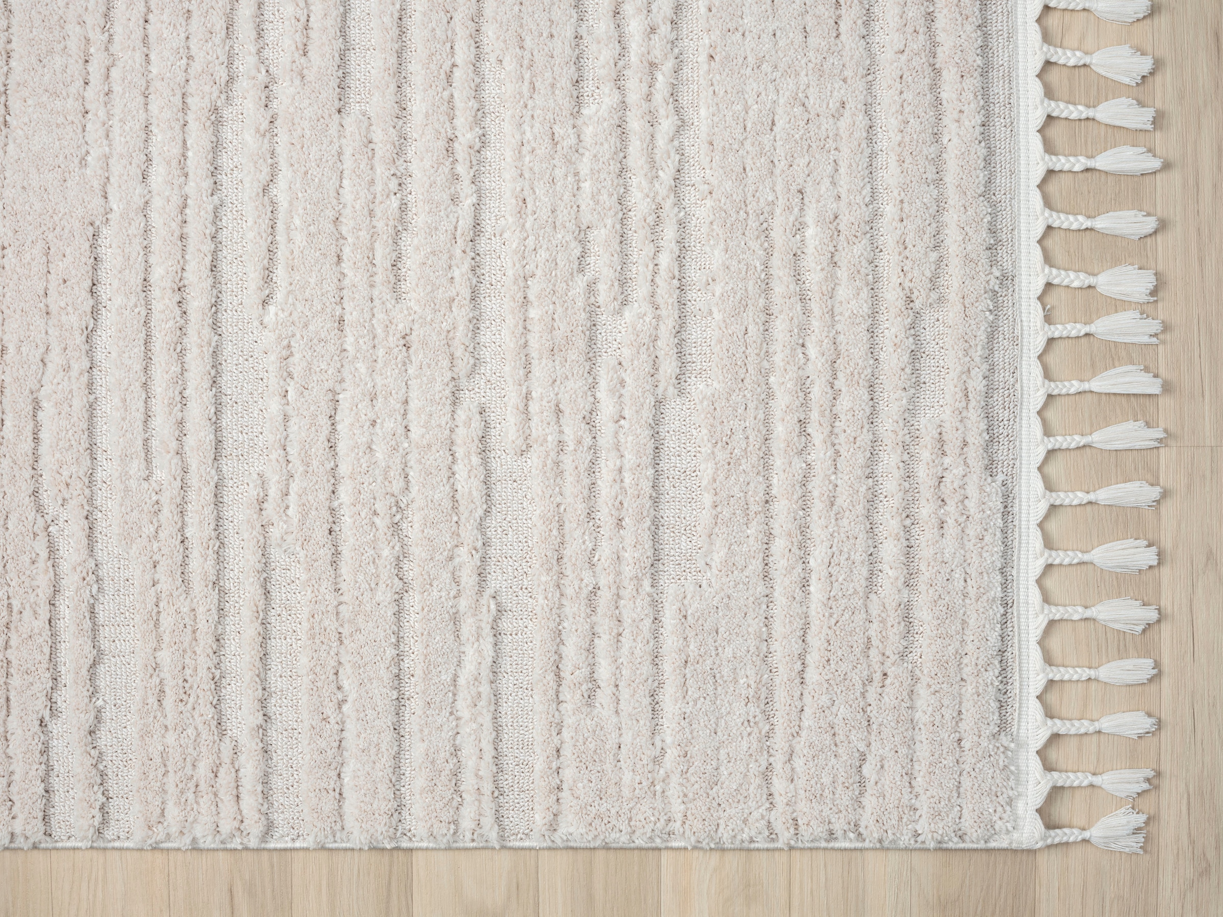 Myflair Möbel & Accessoires Teppich »Enya« rechteckig 17 mm Höhe Uni Farben, Hoch-Tief Effekt, mit Fransen, besonders weich