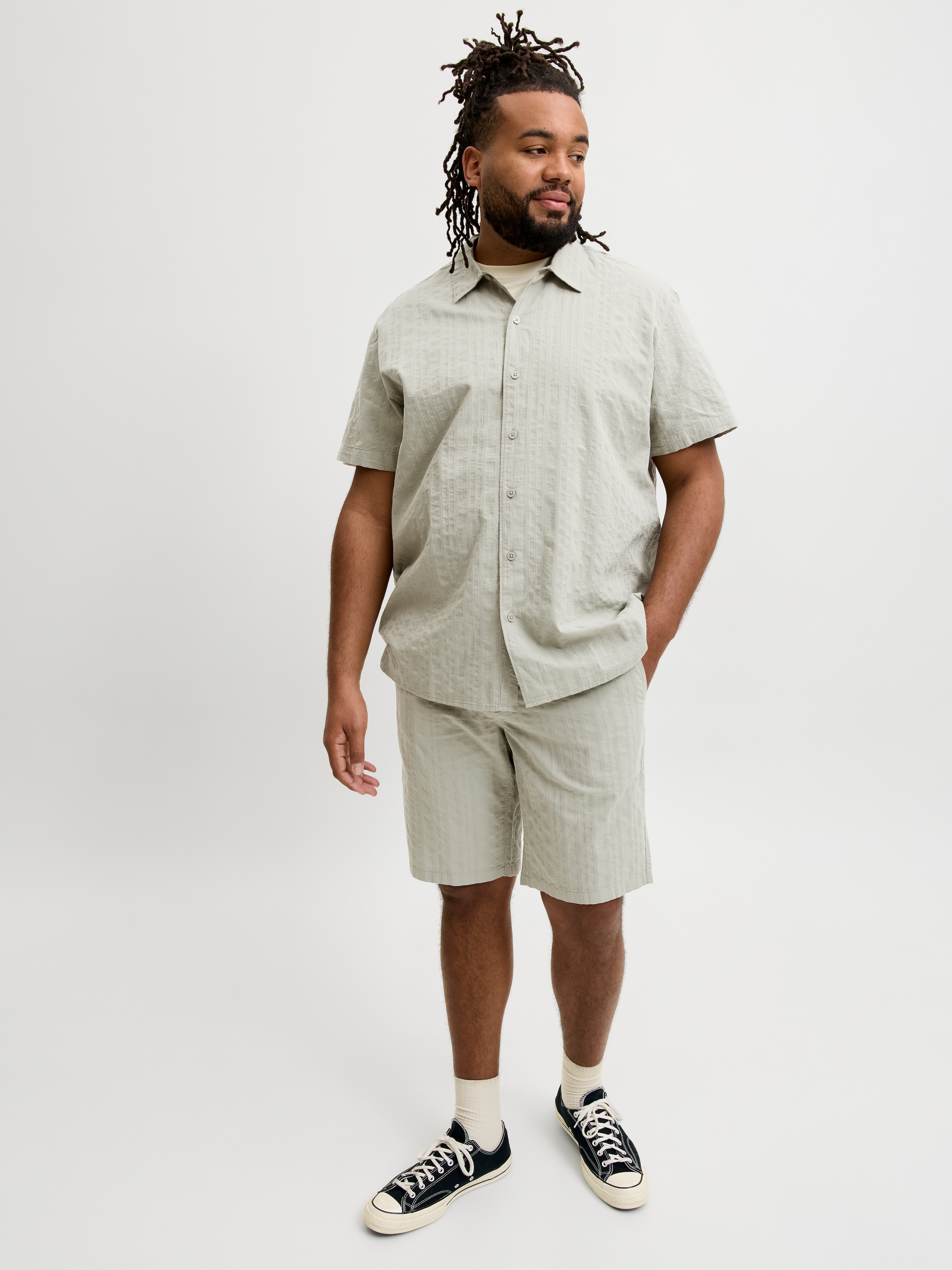 Jack & Jones PlusSize Short »JPSTJAIDEN RIVIERA TEXTURE SHORT PLS«  avec ceinture élastique