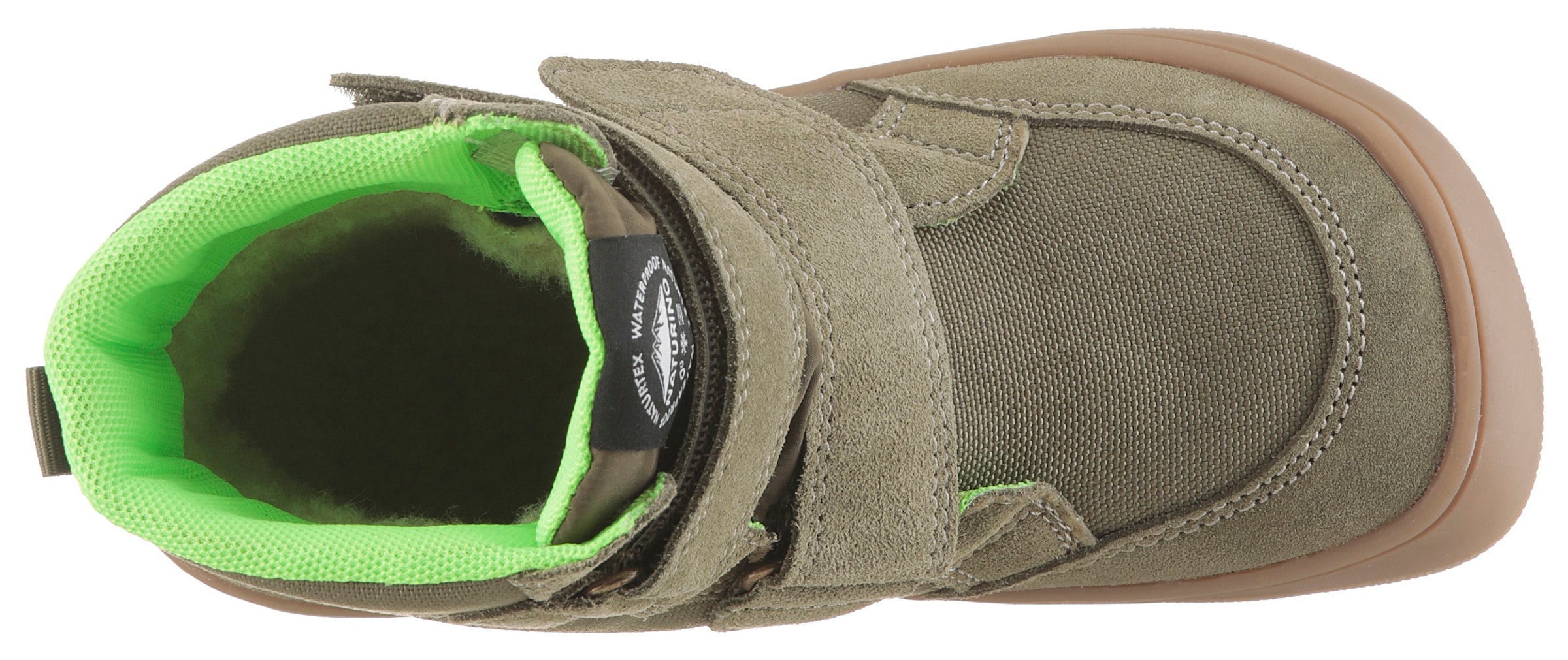 Naturino Bottes d'hiver »BAREFOOT KODDAS VL«  Bottes à scratch avec doublure en laine, gabarit de taille à télécharger