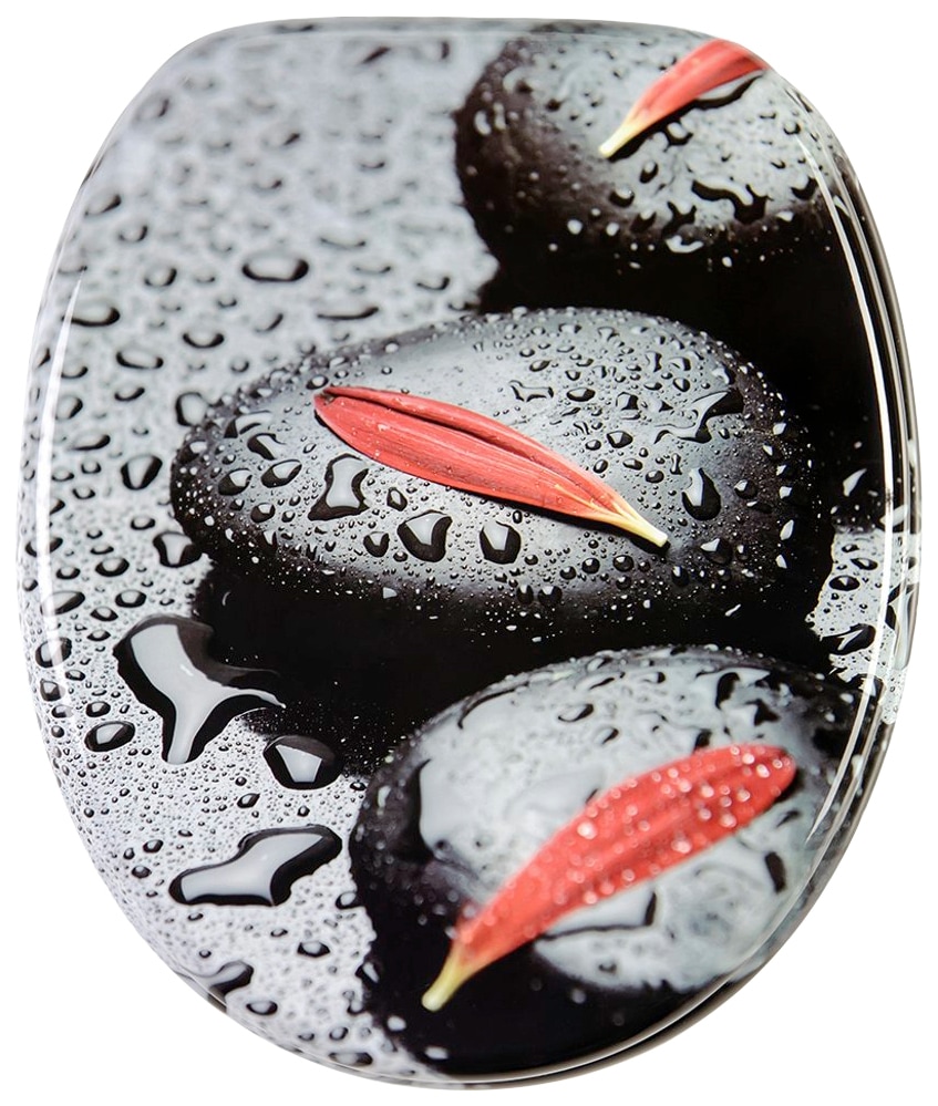 Sanilo Set d'accessoires de salle de bain »Elegance« bestehend aus WC-Sitz, Badteppich und Waschbeckenstöpsel