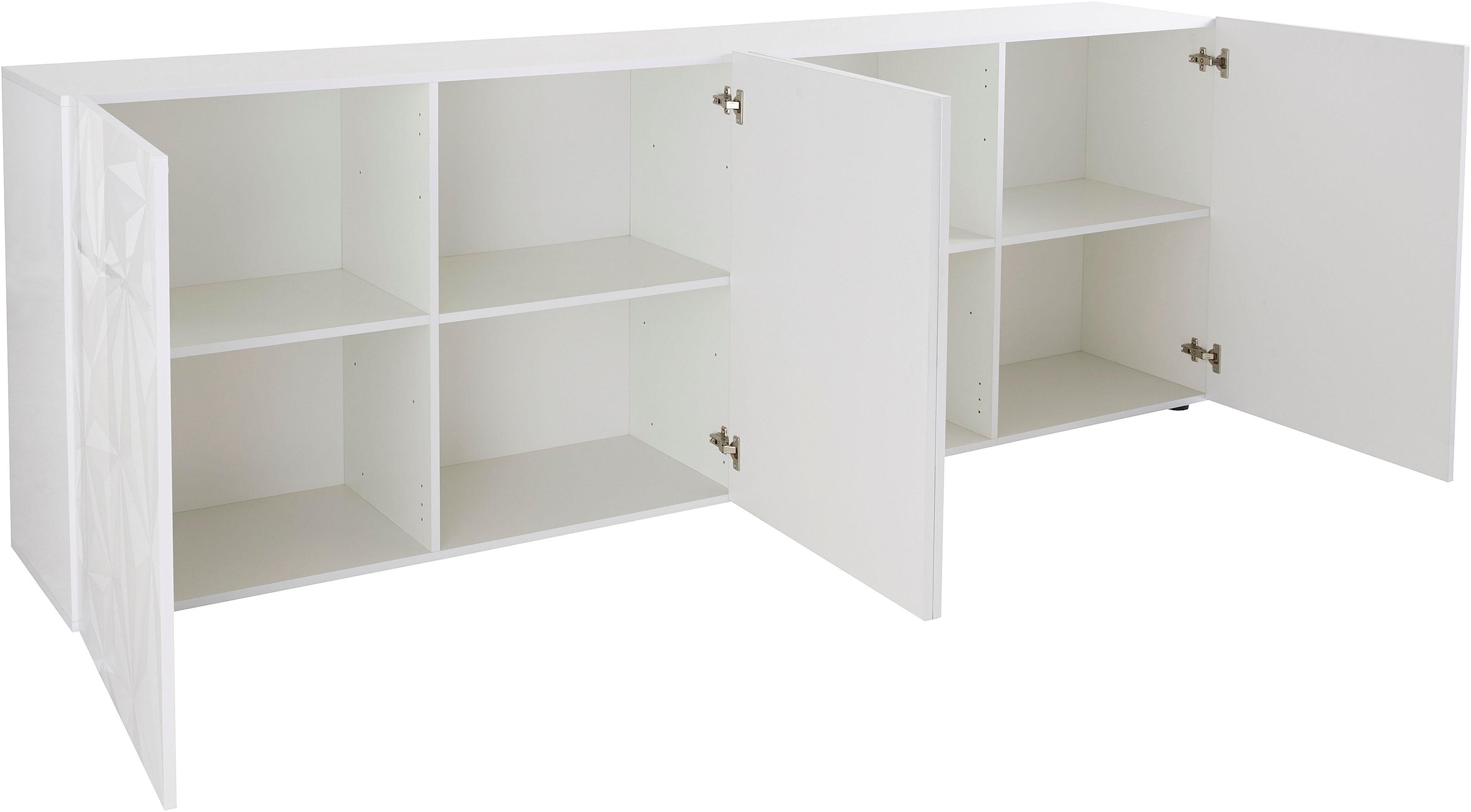 Home affaire Buffet »Prisma Breite 241, Kommode 4 Türen, Anrichte« face avant avec sérigraphie élégante, sans poignées, beaucoup de rangement