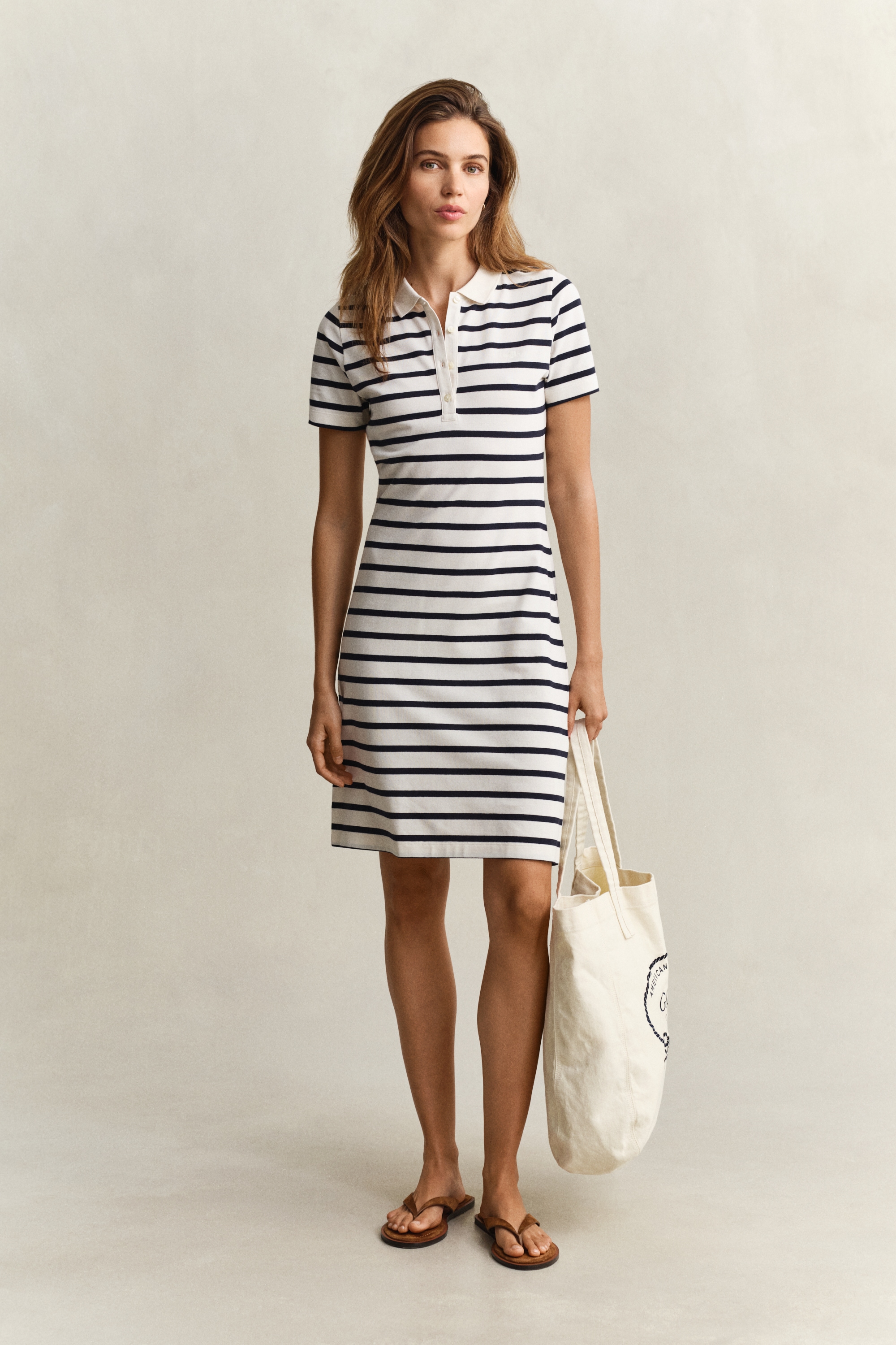Gant Robe polo »SLIM STRIPED PIQUE POLO« Sans poche coupe slim avec col polo