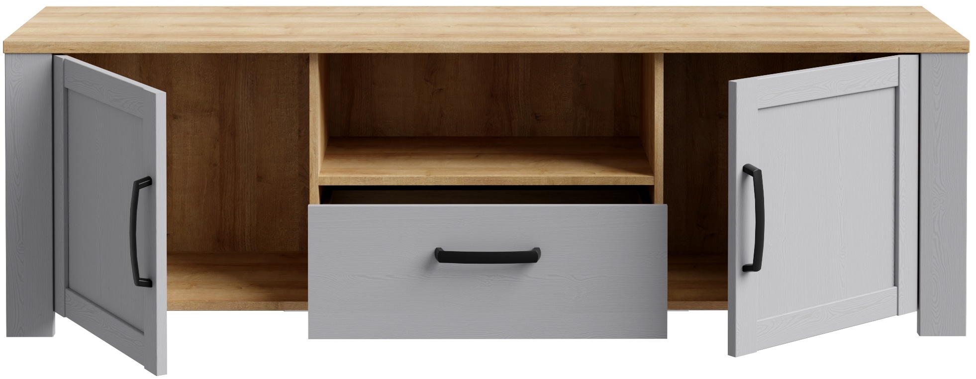 FORTE Tableau TV »Bohol TV-Schrank, Stauraum, 2 farbiges Dekor, landhaus« Largeur 166 cm