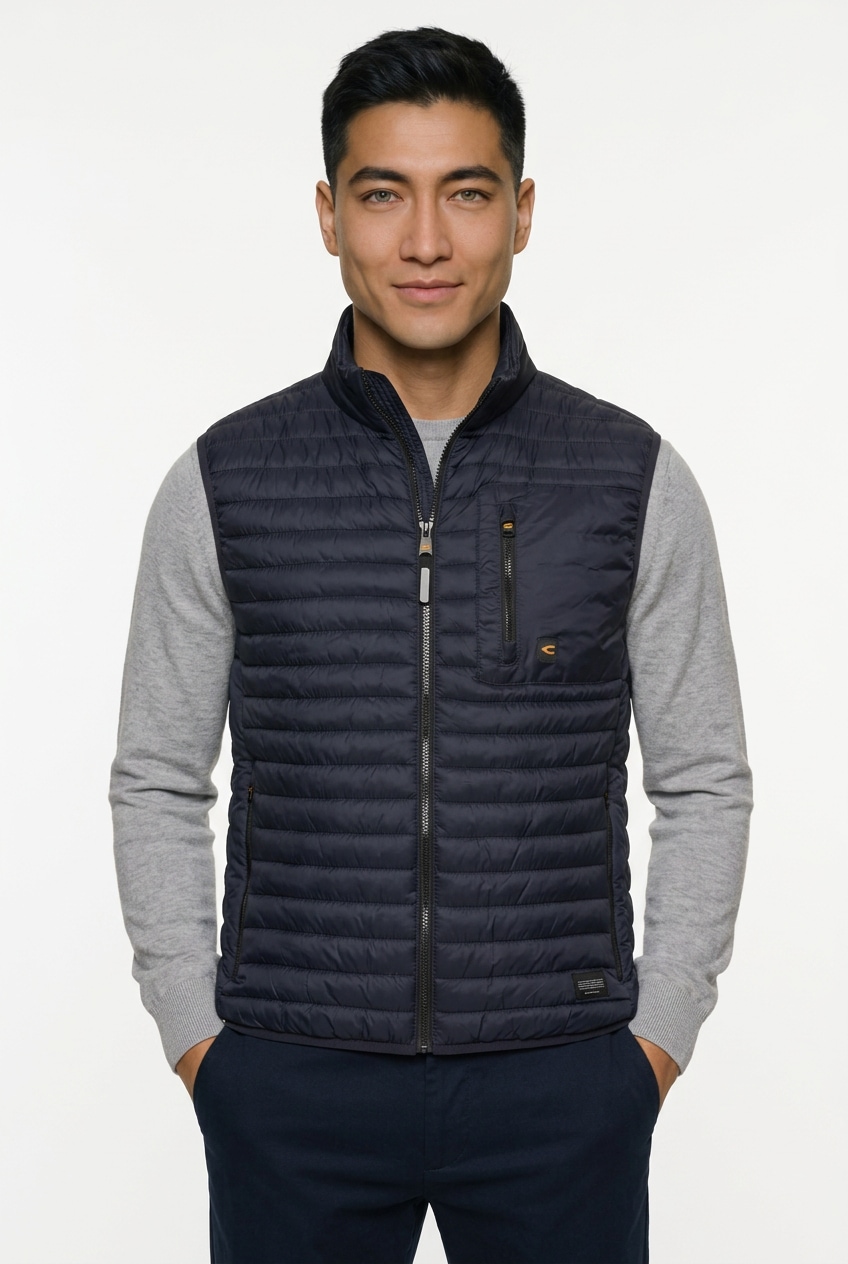 camel active Gilet matelassé avec col montant et fermeture éclair
