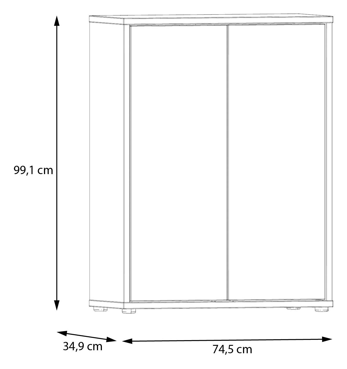 FORTE Schuhschrank »Alice Springs, Schuhschrank, Platz für 15 Paar Schuhe, 2 Türen« B/H/T 74,5/99,1/34,9 cm,  Stauraumschrank, Mehrzweckschrank, grifflose Front, Push to open