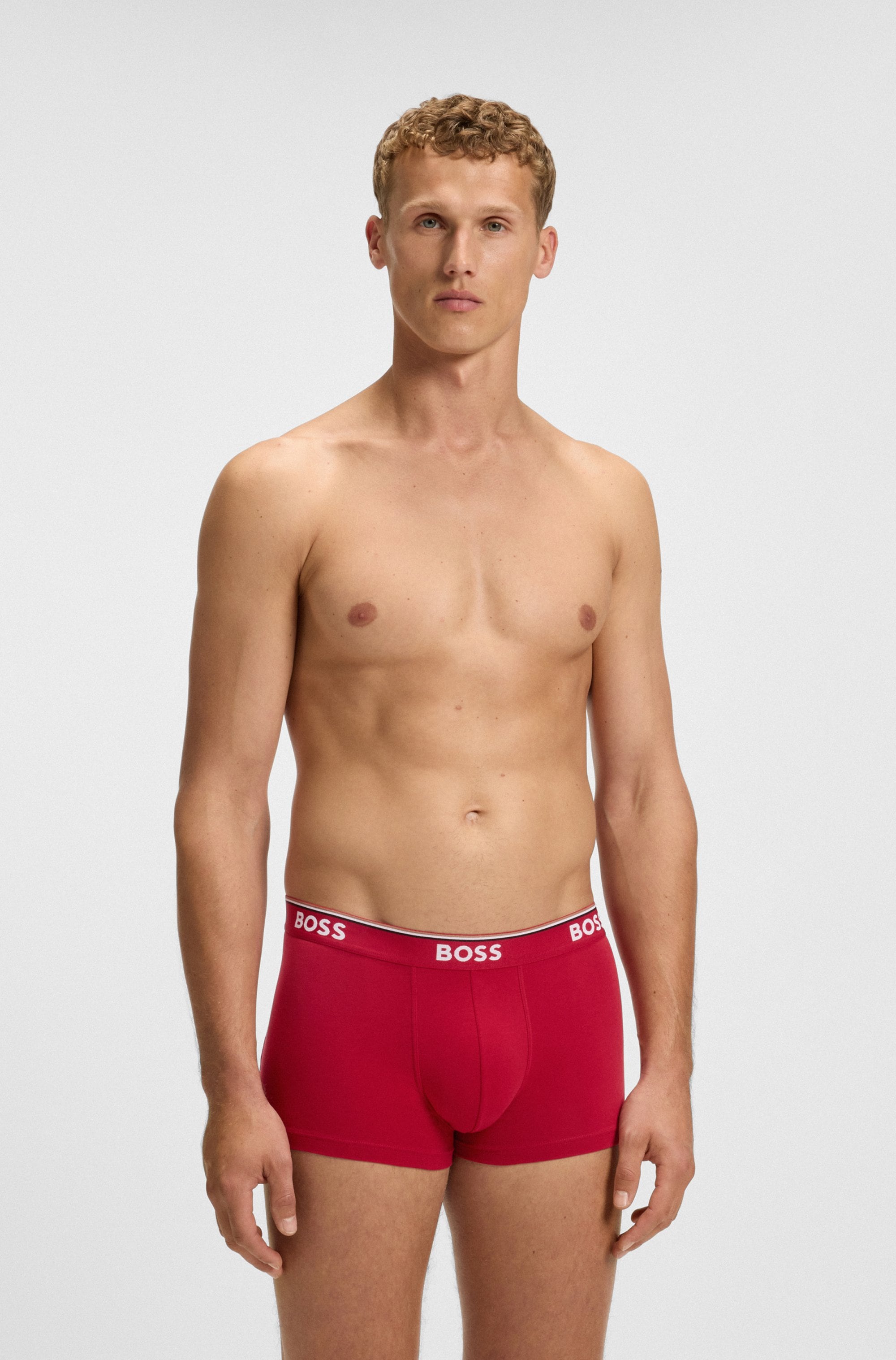 BOSS Boxer »TRUNK 3 PACK« 3 Stk. tlg., BOSS Schriftzug auf dem Bund