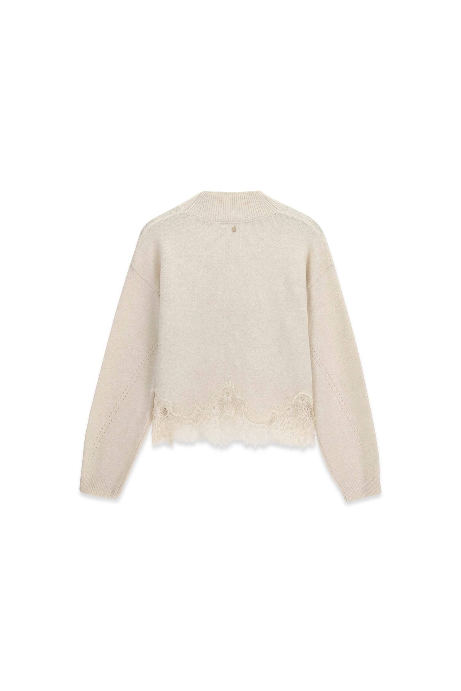 Guess Pull en tricot »LS MN HAYDEN LACE SWTR« mit Woll-Anteil, Spitzenbesatz