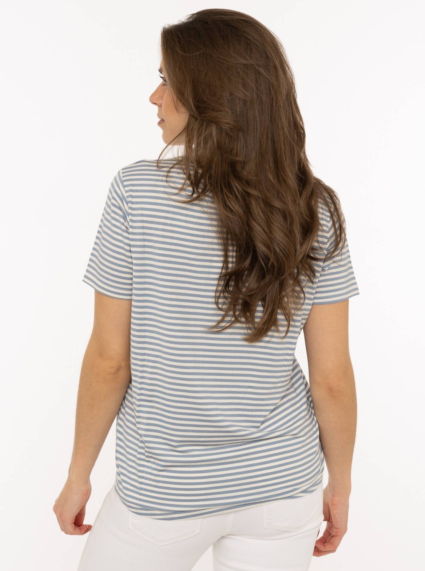 Zwillingsherz T-Shirt »"Anker Moin"« gestreift, gestickter Schriftzug, maritim, Rundhals