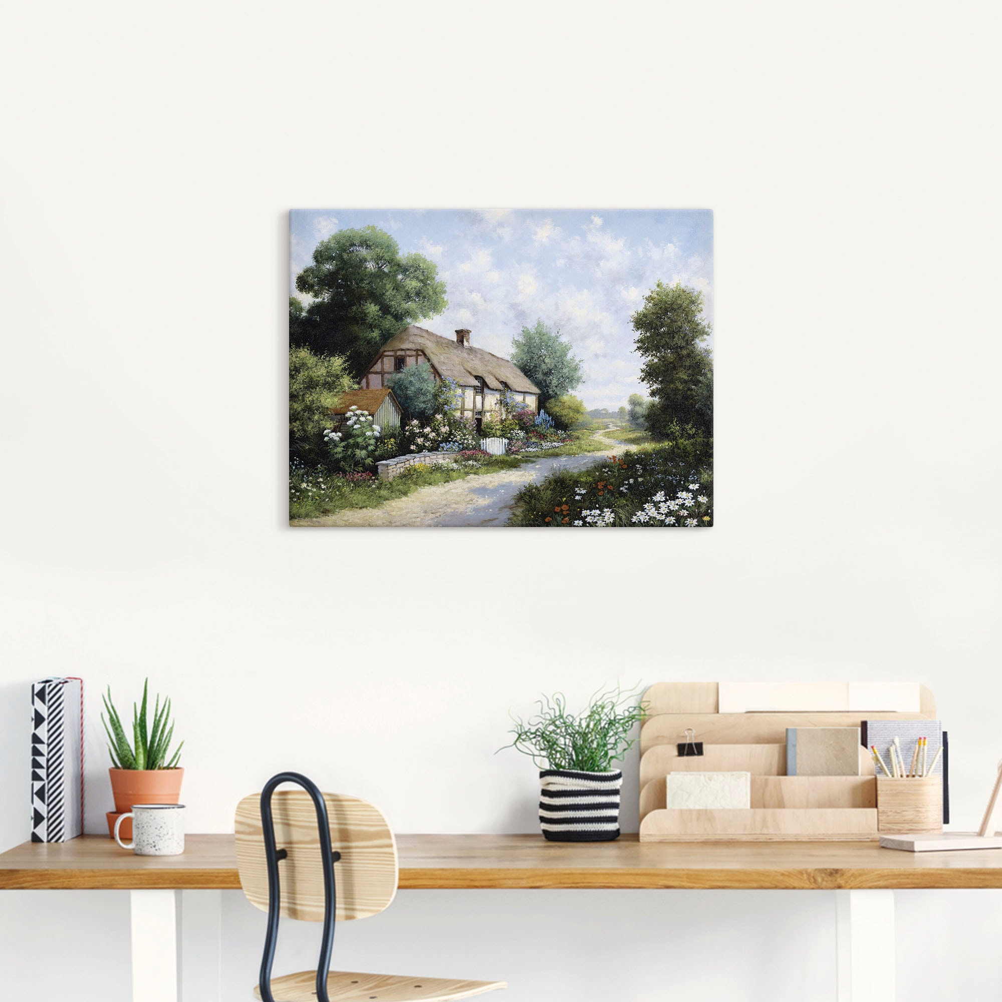 Artland Tableau sur toile »Das Landhaus« 1 cuis tlg. auf Holzrahmen gespannt