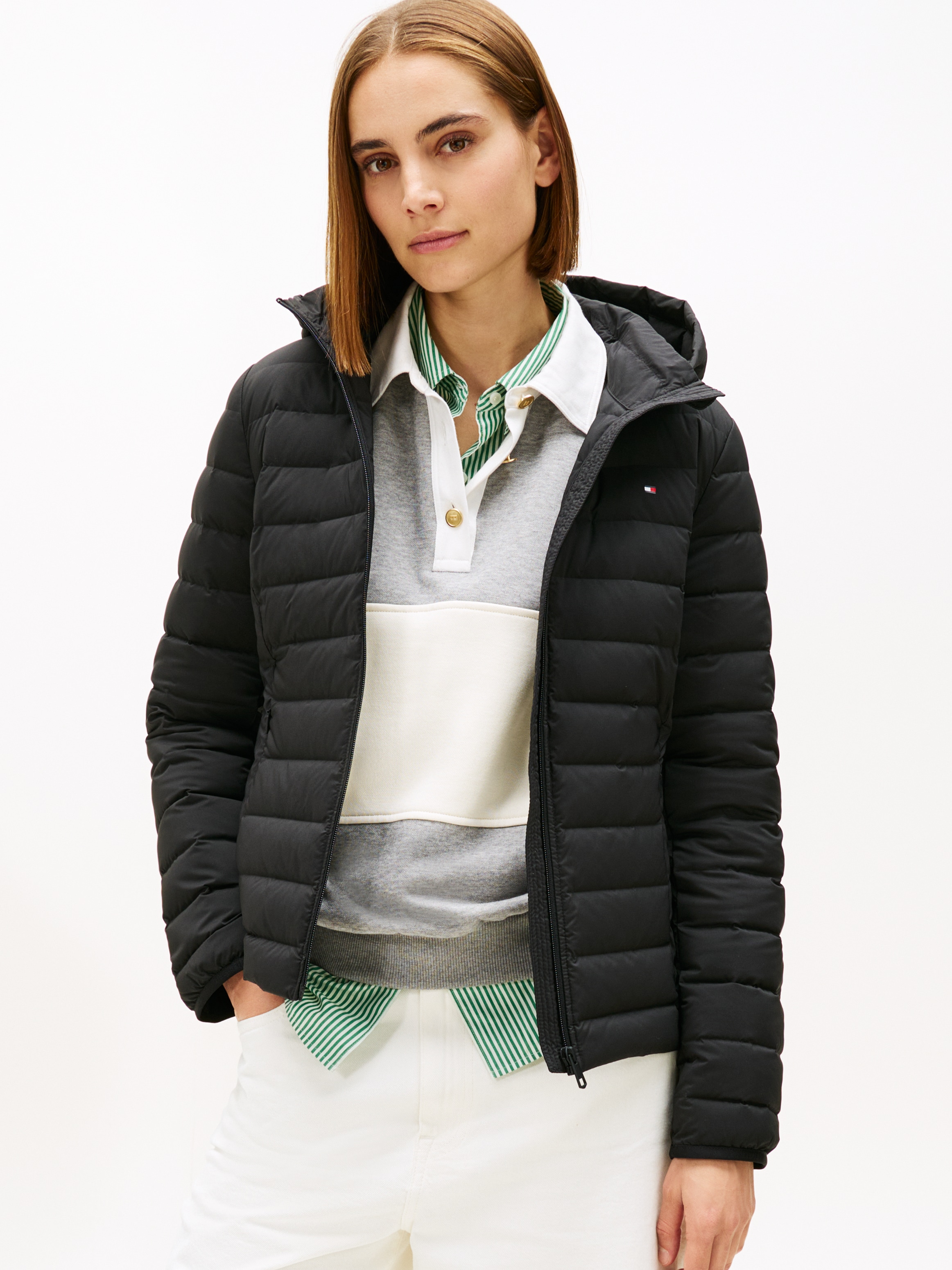 Tommy Hilfiger Veste matelassée »STRETCH NYLON LW DOWN JACKET« mit Kapuze