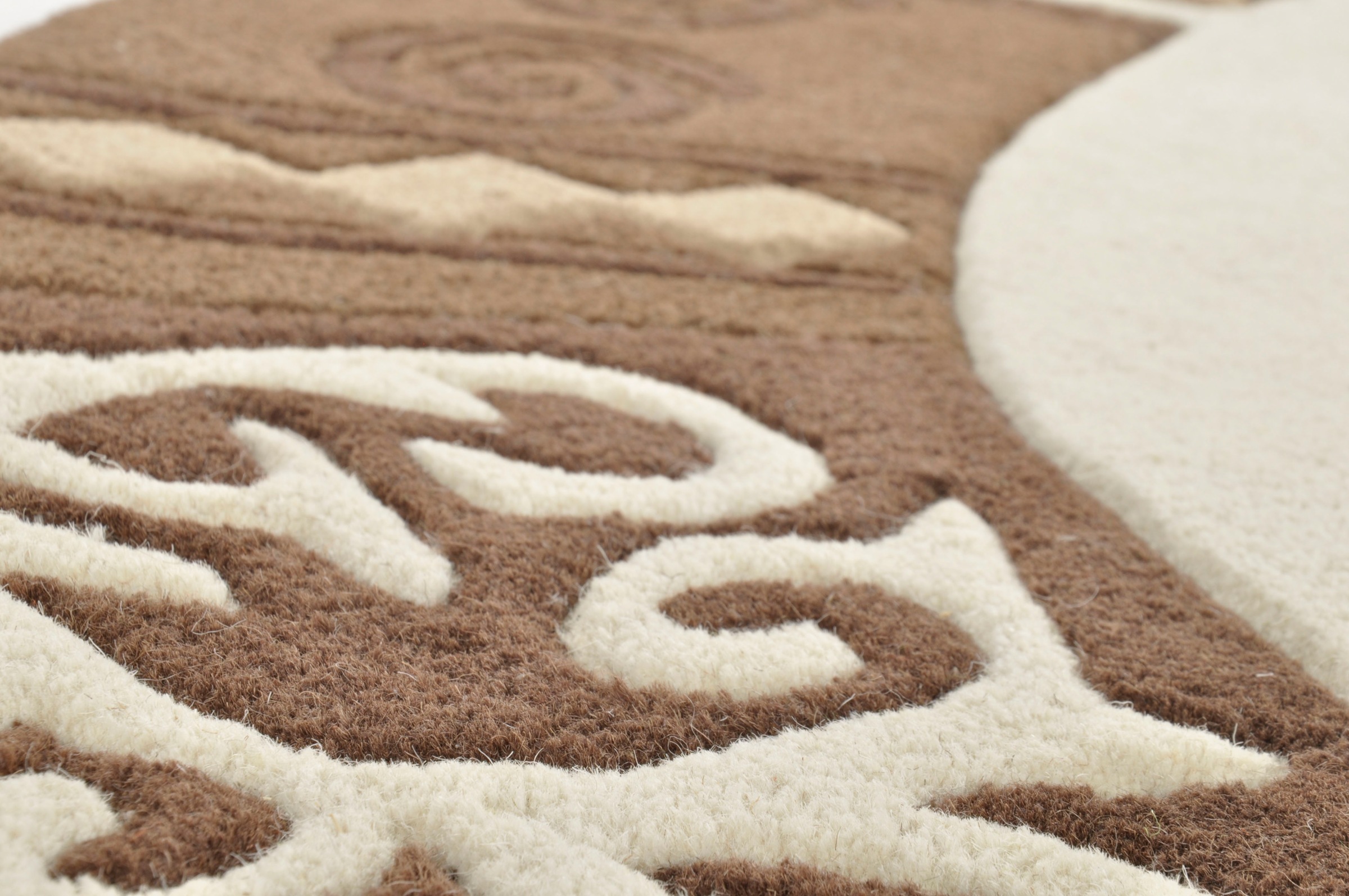 THEKO Wollteppich »Ambadi« rund 14 mm Höhe reine Schurwolle, handgetuftet, mit Bordüre, modern