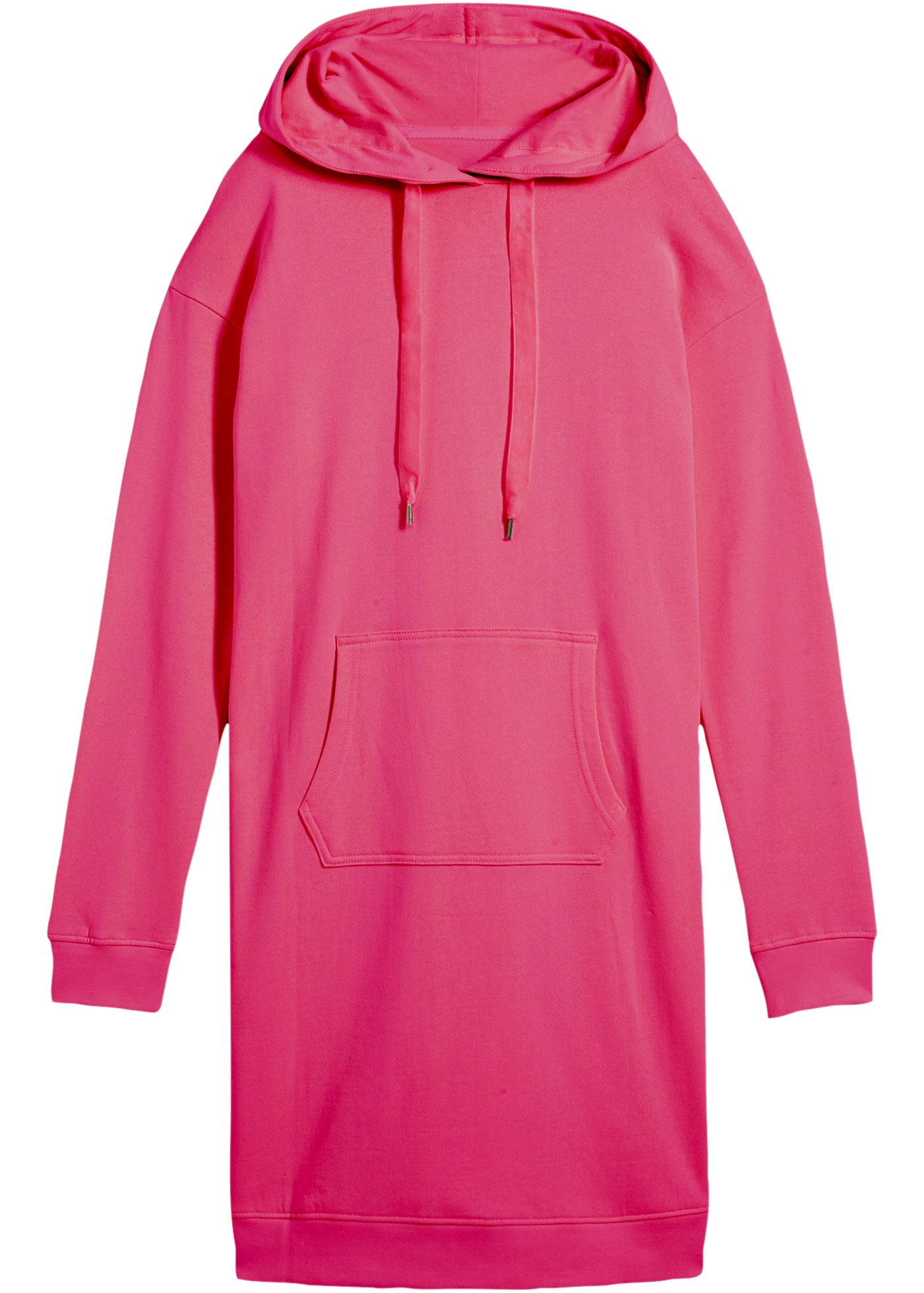 bonprix Sweatkleid »Sweatkleid mit Baumwolle« Kängurutasche mit Kapuze, aus Baumwolle und Viskose, lockere Passform