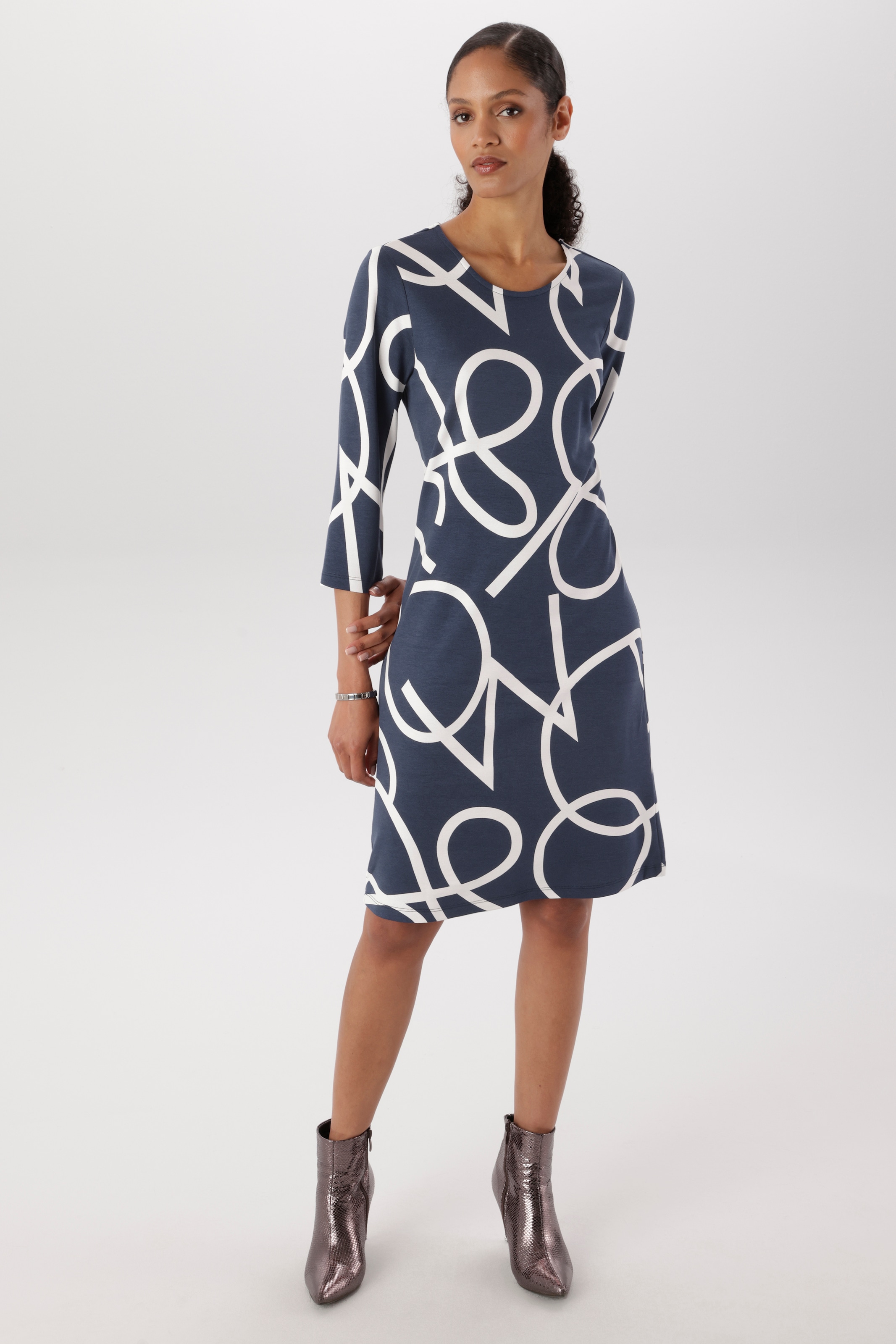 Aniston SELECTED Robe en jersey avec motif intégral élégant