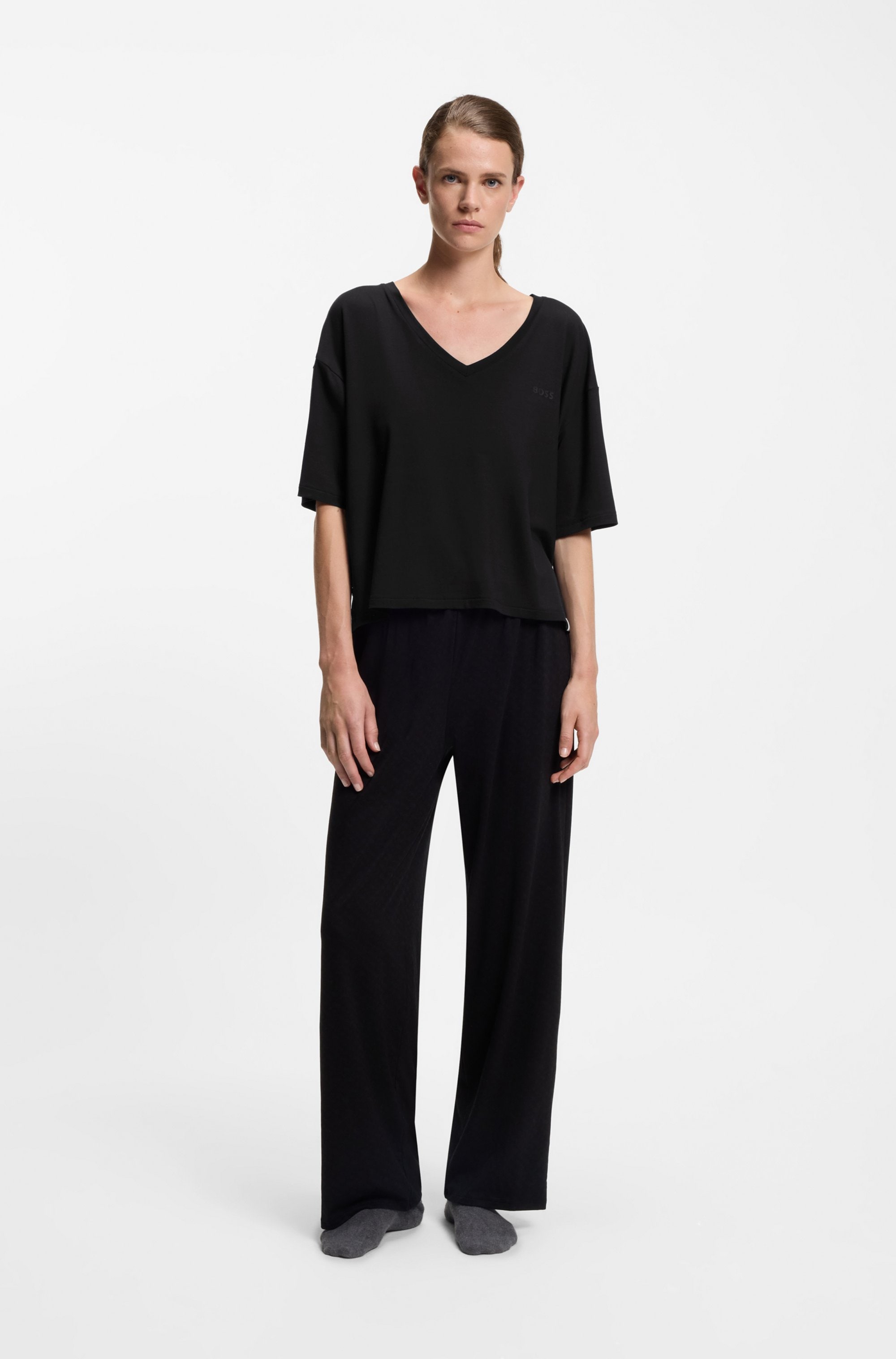 BOSS Pyjamahose »Logo«  mit Monogramm-Print und Logo-Applikation