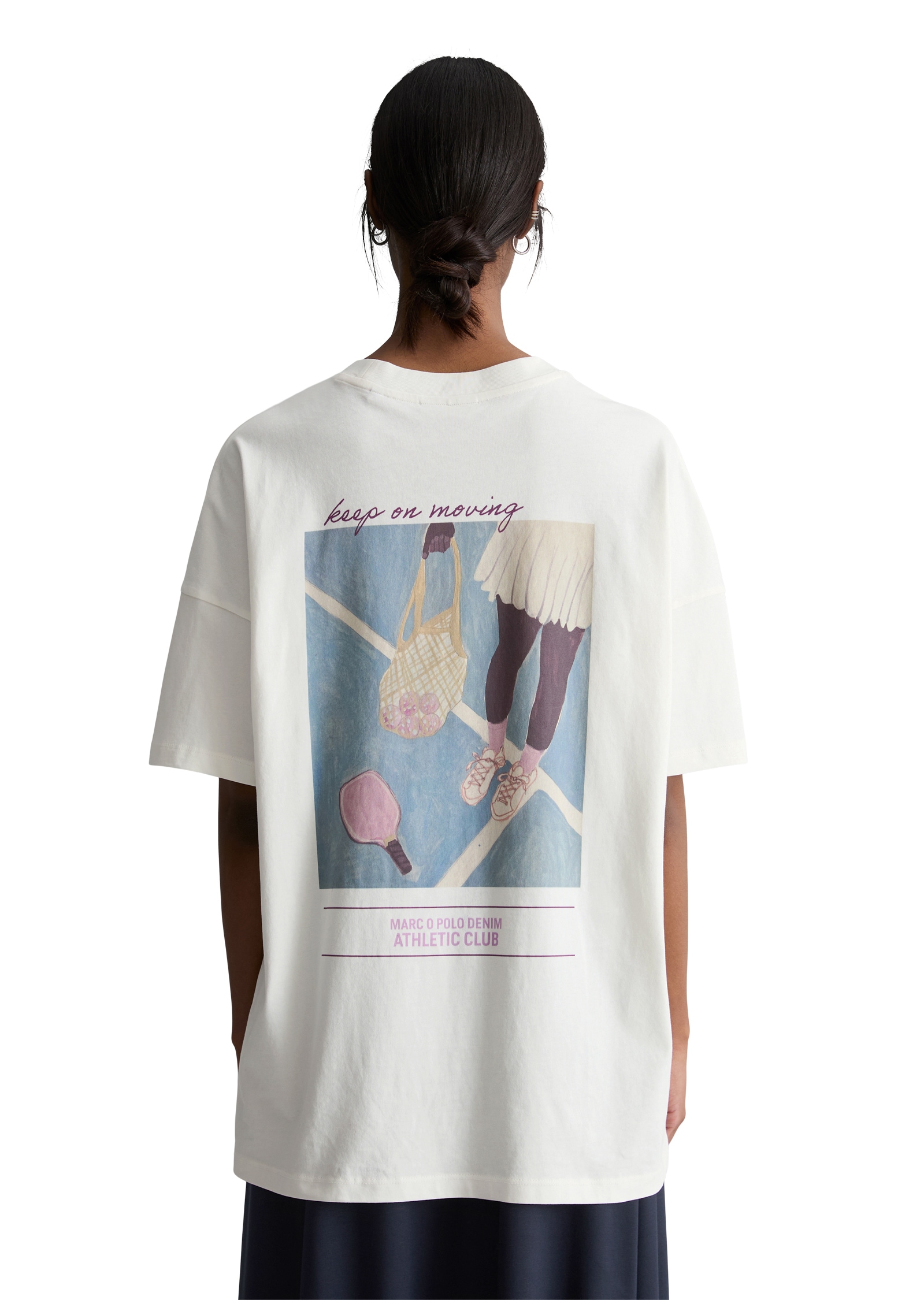 Marc O'Polo DENIM T-shirt Oversize en jersey lourd, grand imprimé au dos